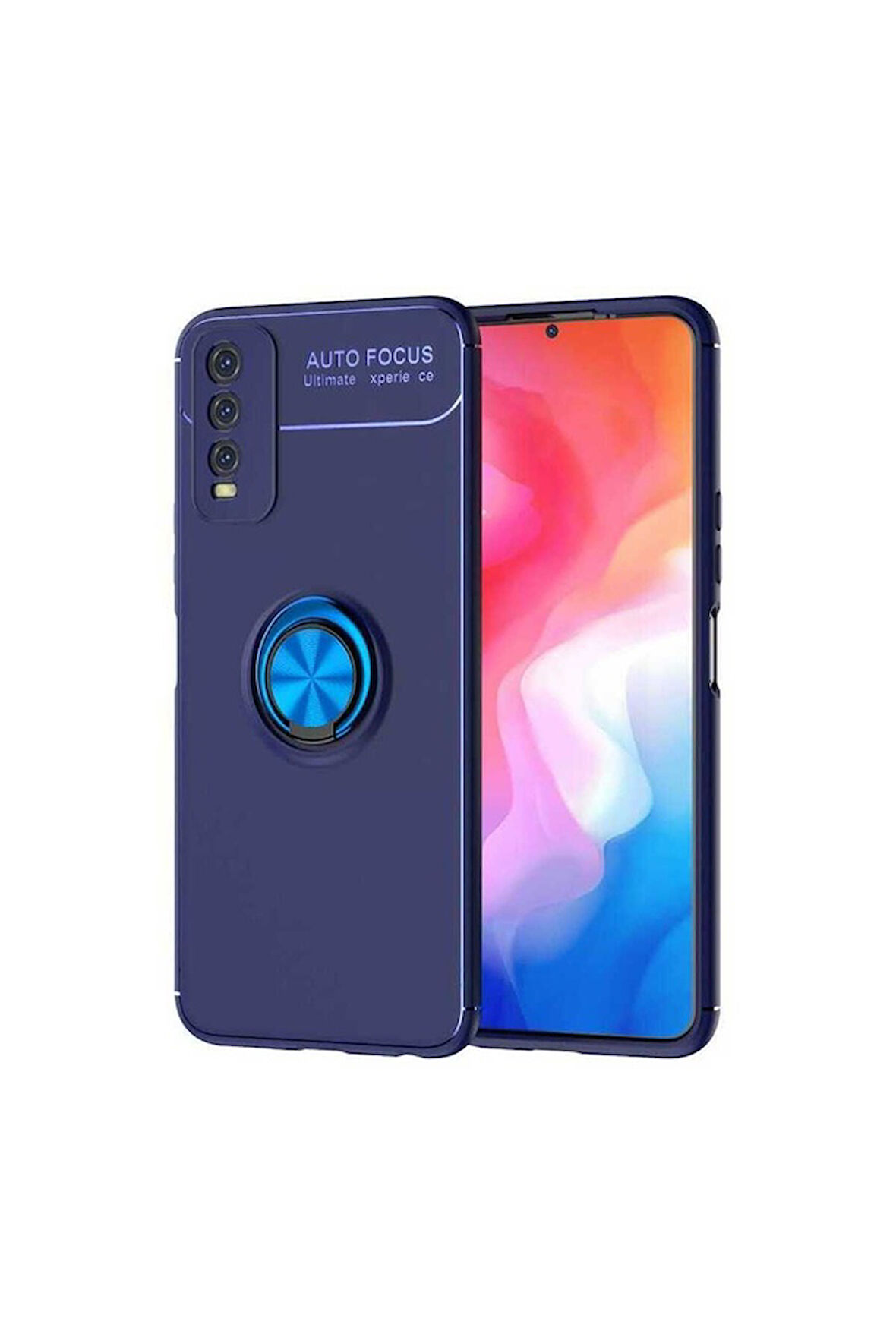 Vivo Y20 Uyumlu Kılıf Zore Ravel Silikon Kapak Mavi