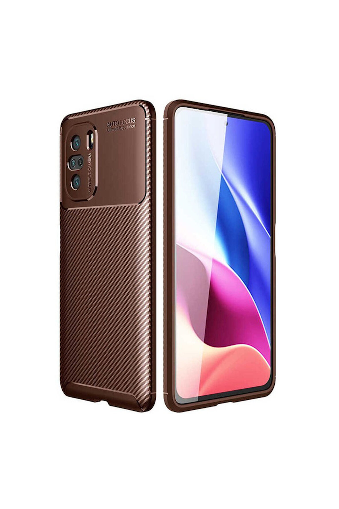 Xiaomi Mi 11i Uyumlu Kılıf Zore Negro Silikon Kapak Kahverengi