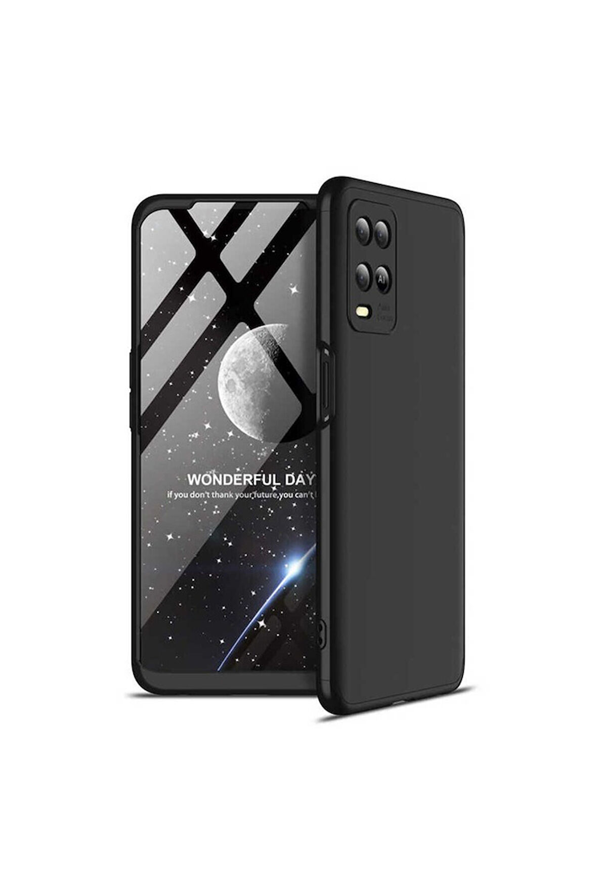 Oppo A54 4G Uyumlu Kılıf Zore Ays Kapak Siyah