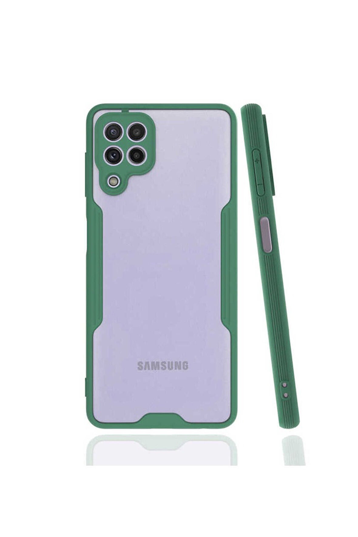 Samsung Galaxy A22 4G Uyumlu Kılıf Zore Parfe Kapak Koyu Yeşil