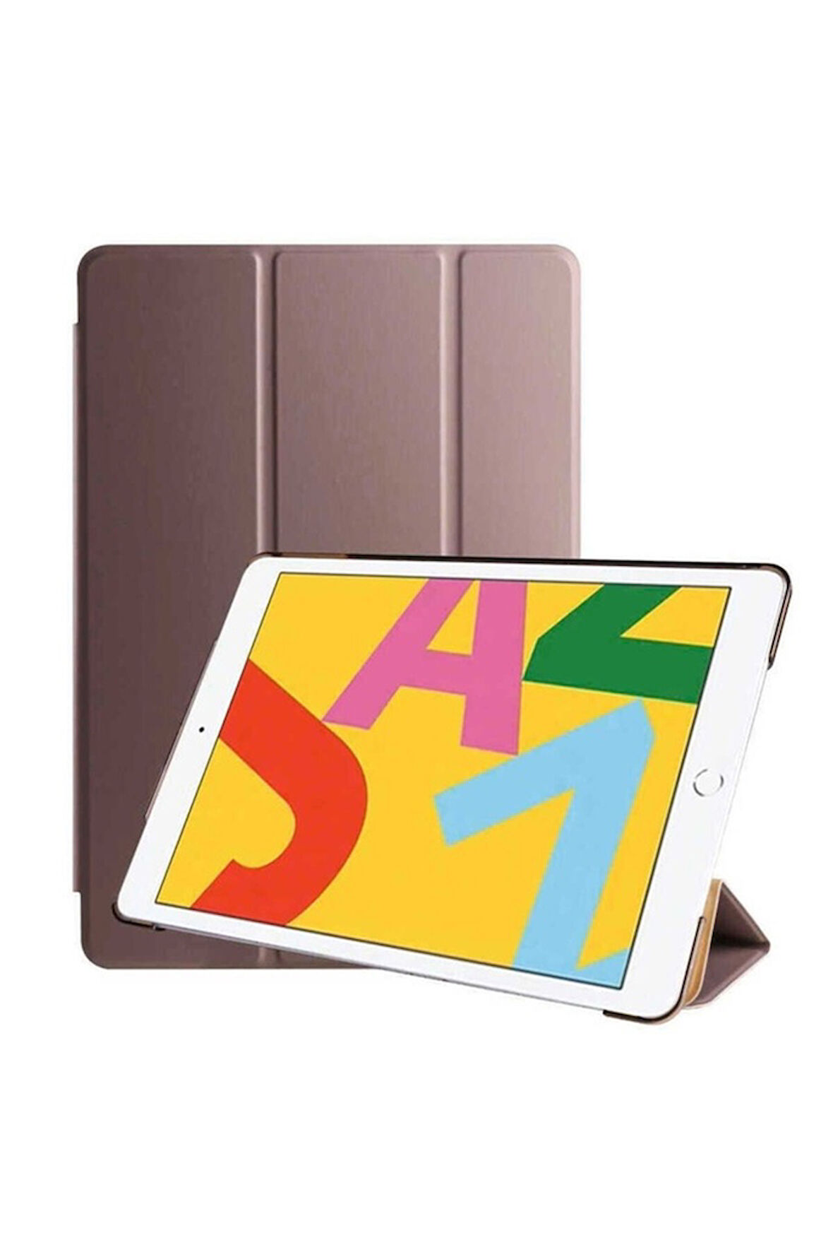 Apple iPad 10.2 2021 (9.Nesil) Uyumlu Zore Smart Cover Standlı 1-1 Kılıf Gold