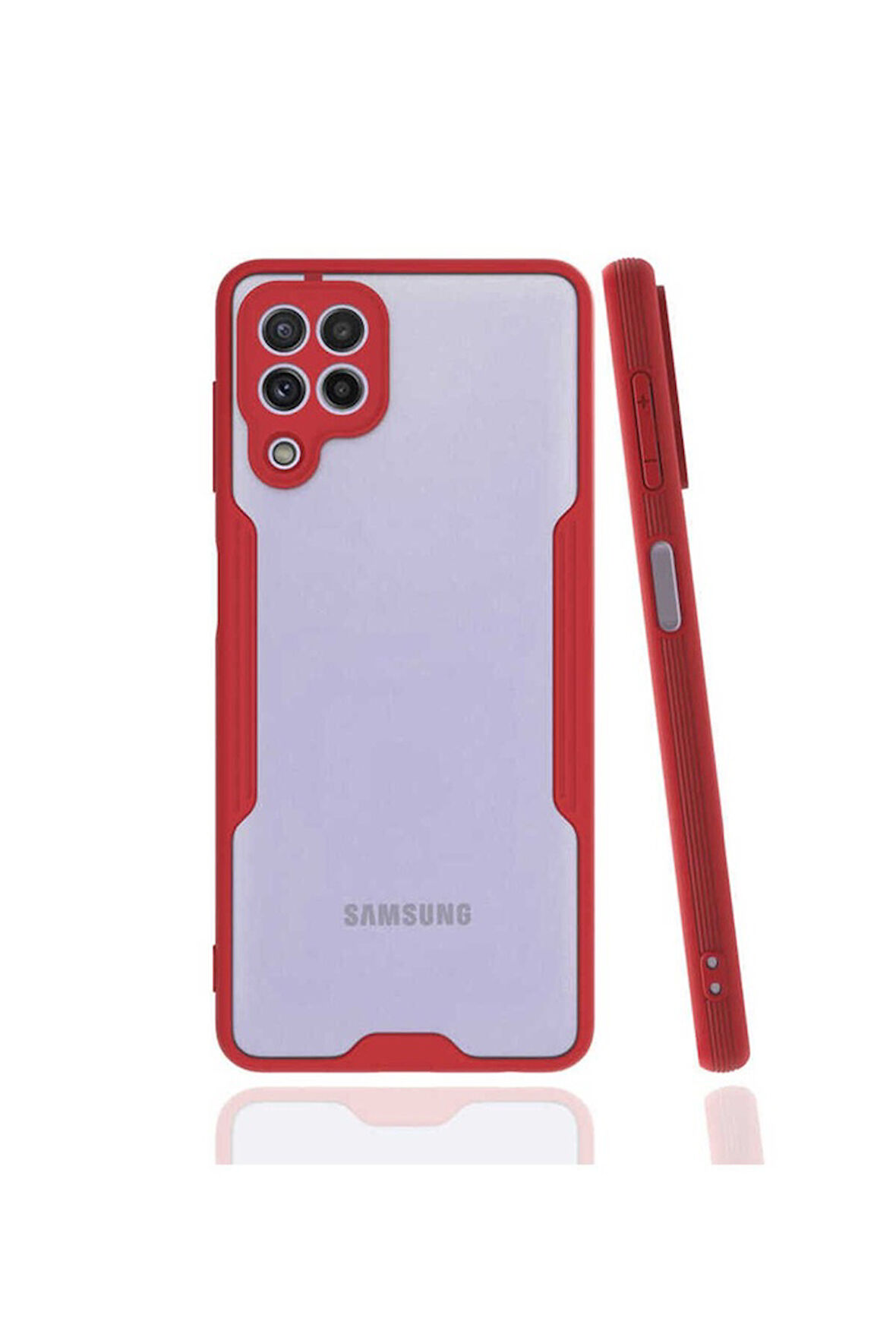 Samsung Galaxy M32 Uyumlu Kılıf Zore Parfe Kapak Kırmızı