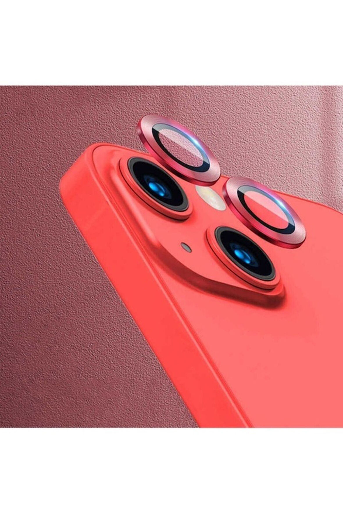 Apple iPhone 13 Mini Uyumlu CL-02 Kamera Lens Koruyucu Kırmızı