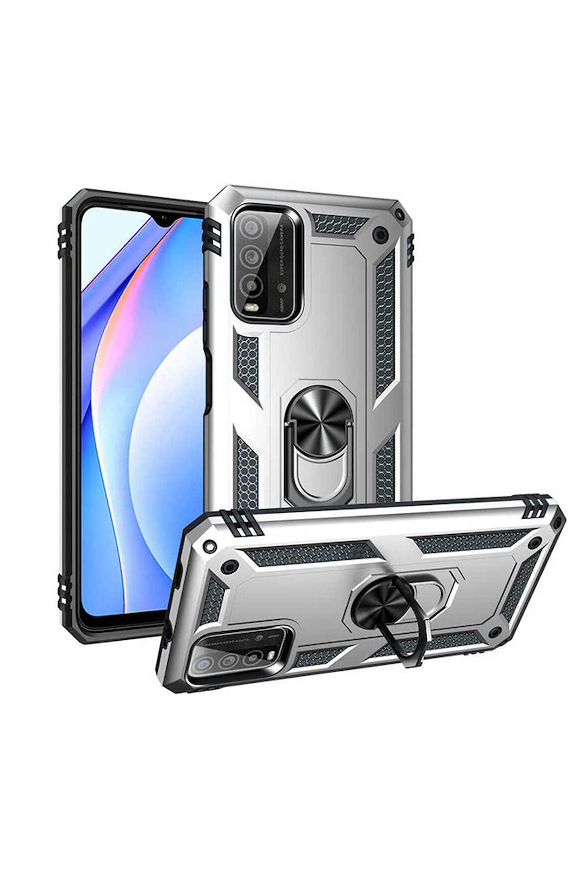 Xiaomi Redmi 9T Uyumlu Kılıf Zore Vega Kapak Gri