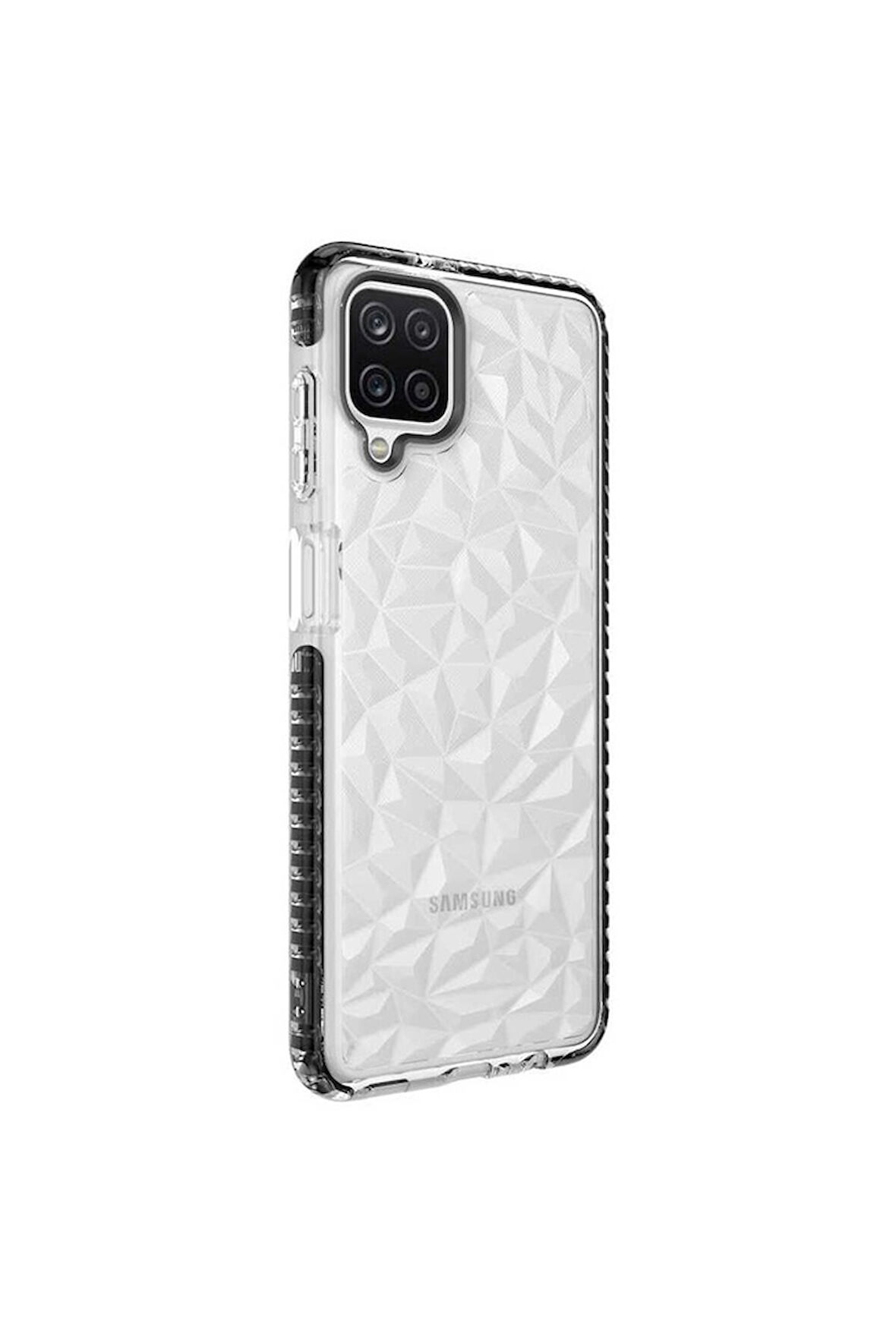 Samsung Galaxy A12 Uyumlu Kılıf Zore Buzz Kapak Siyah