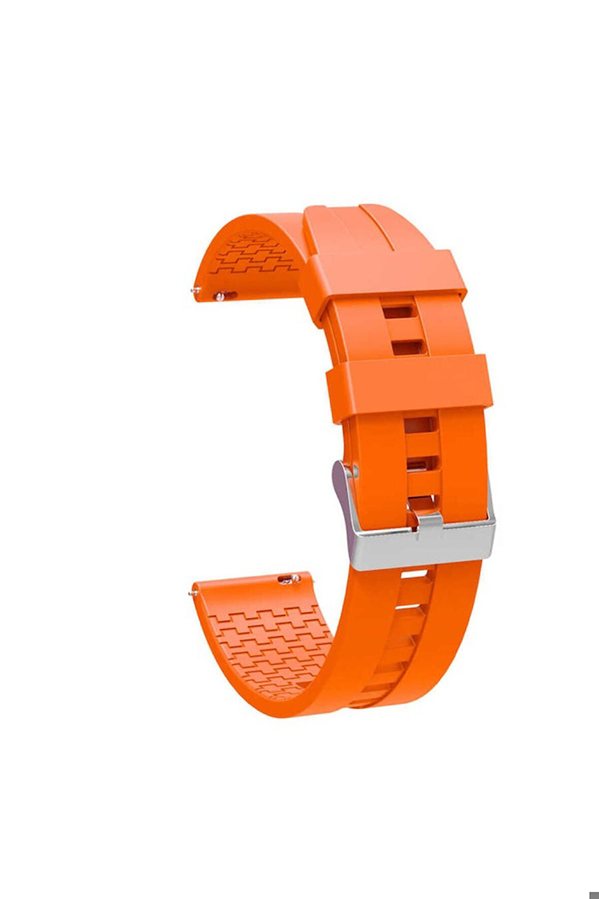 Samsung Galaxy Watch 42mm 20mm Uyumlu Kordon Silikon Yumuşak Esnek Sportif KRD-23 Kayış Turuncu