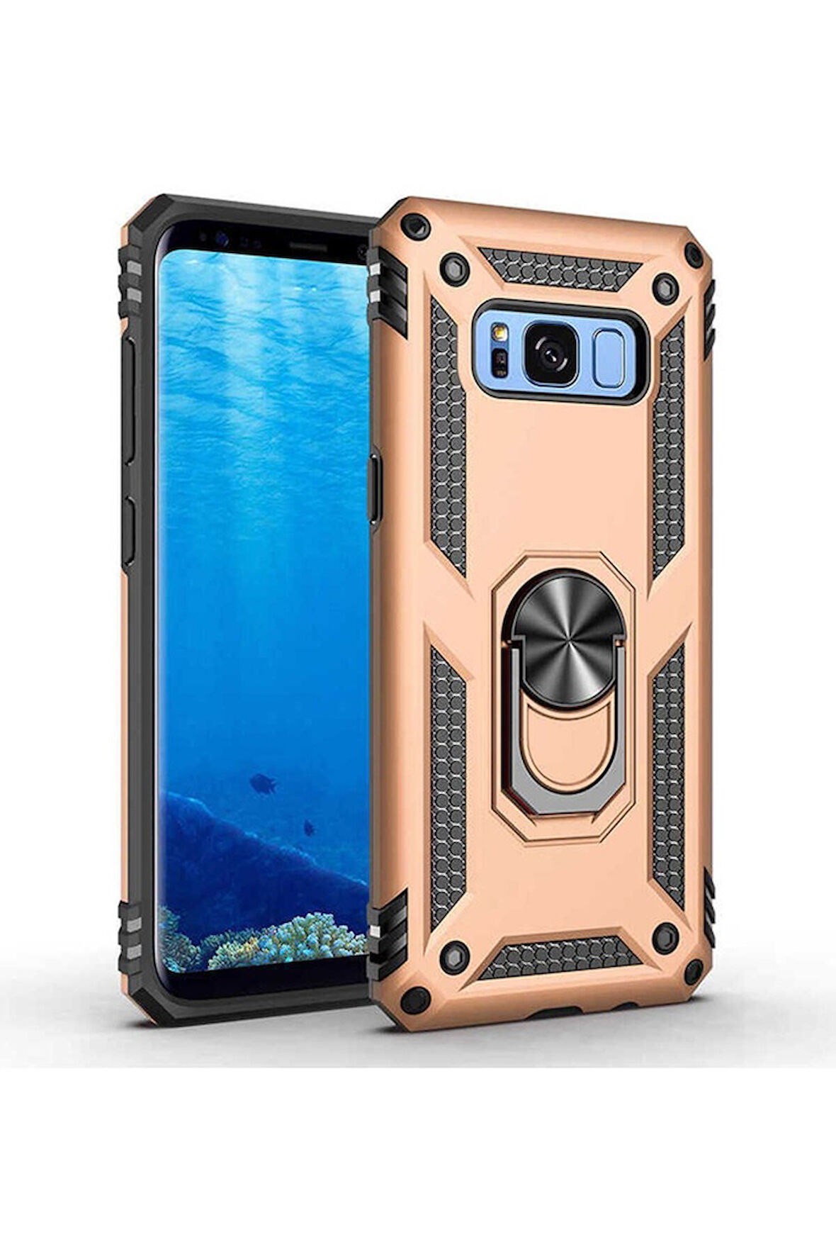 Samsung Galaxy S8 Uyumlu Kılıf Zore Vega Kapak Gold