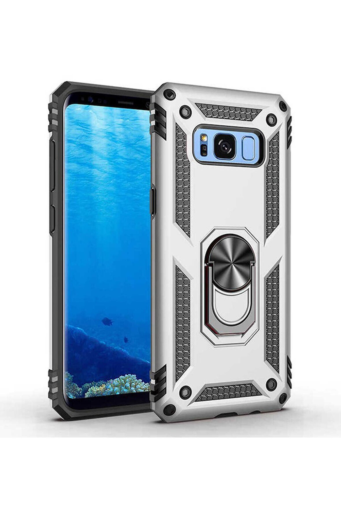 Samsung Galaxy S8 Uyumlu Kılıf Zore Vega Kapak Gri