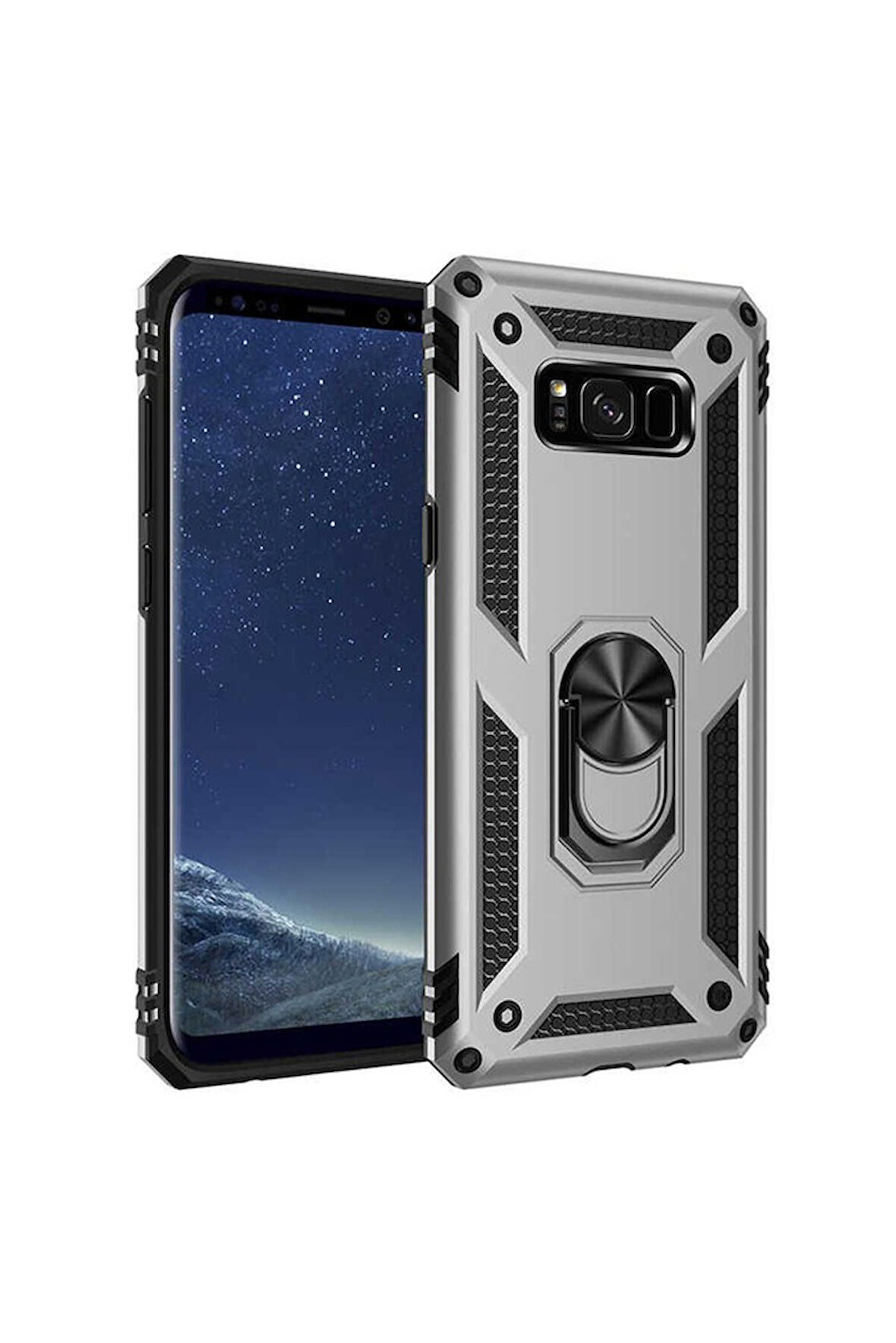 Samsung Galaxy S8 Plus Uyumlu Kılıf Zore Vega Kapak Gri