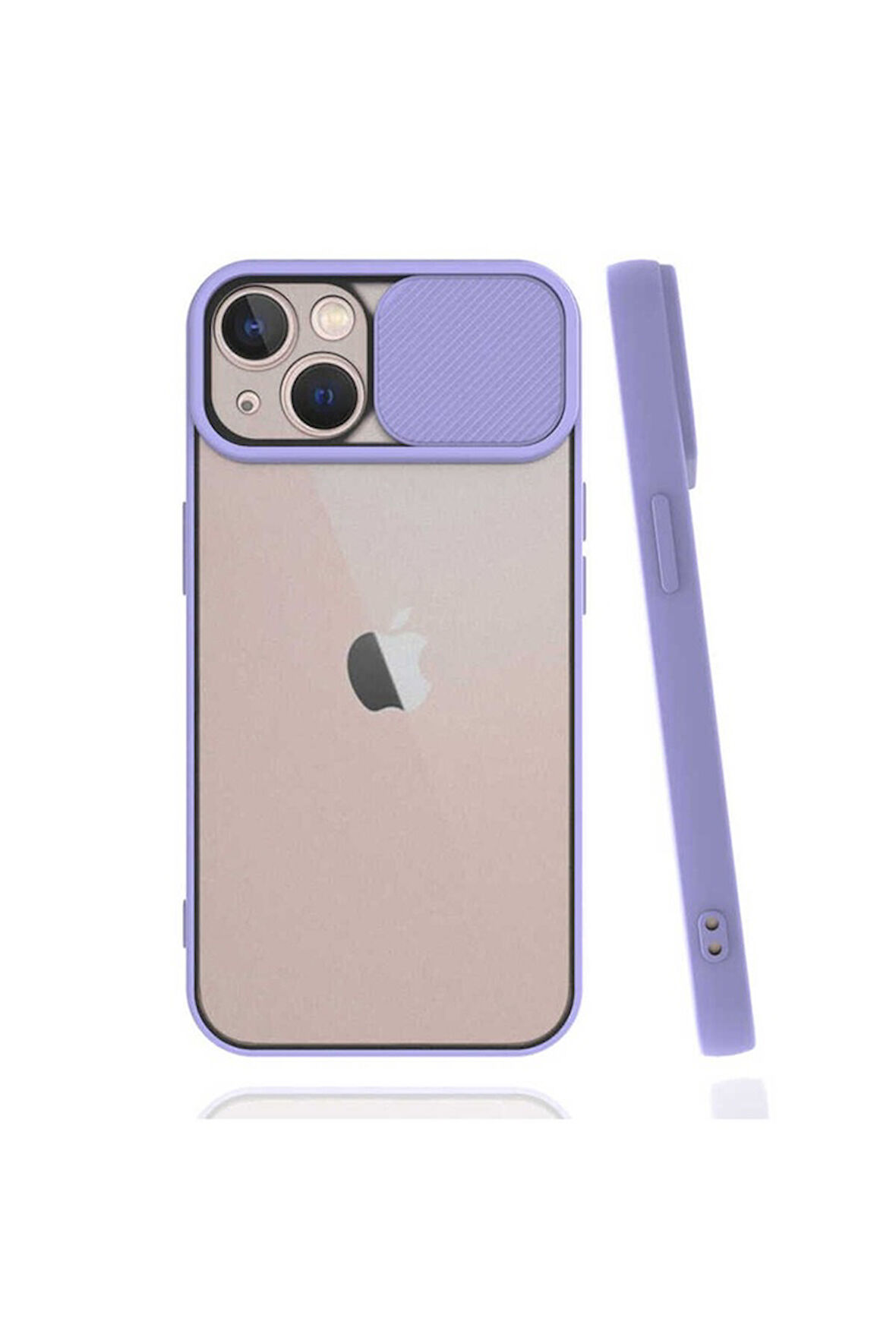 Apple iPhone 13 Uyumlu Kılıf Zore Lensi Kapak Lila