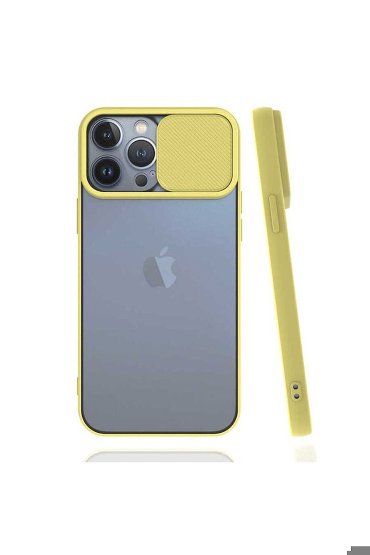 Apple iPhone 13 Pro Max Uyumlu Kılıf Zore Lensi Kapak Sarı