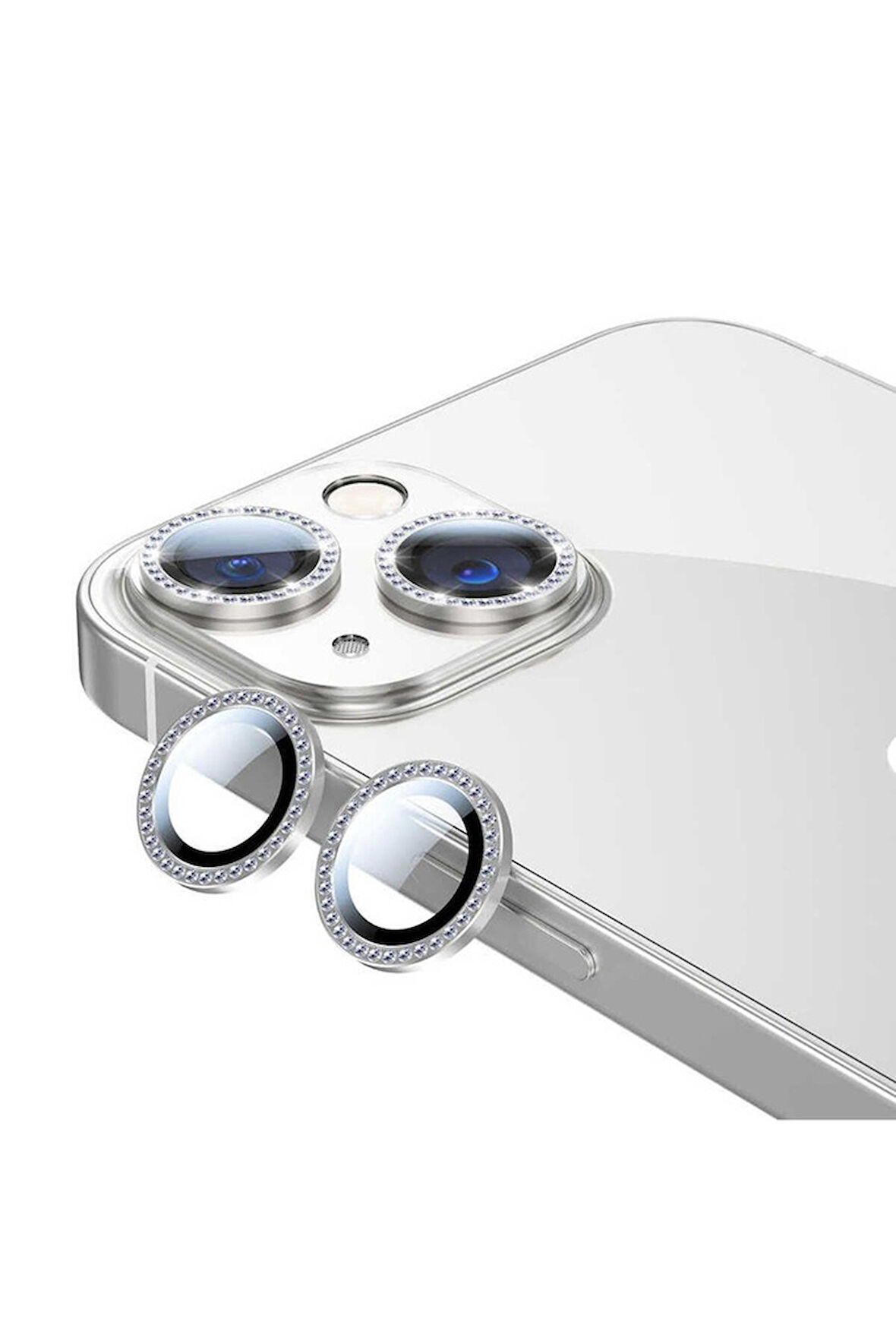 Apple iPhone 13 Uyumlu CL-06 Kamera Lens Koruyucu Gümüş