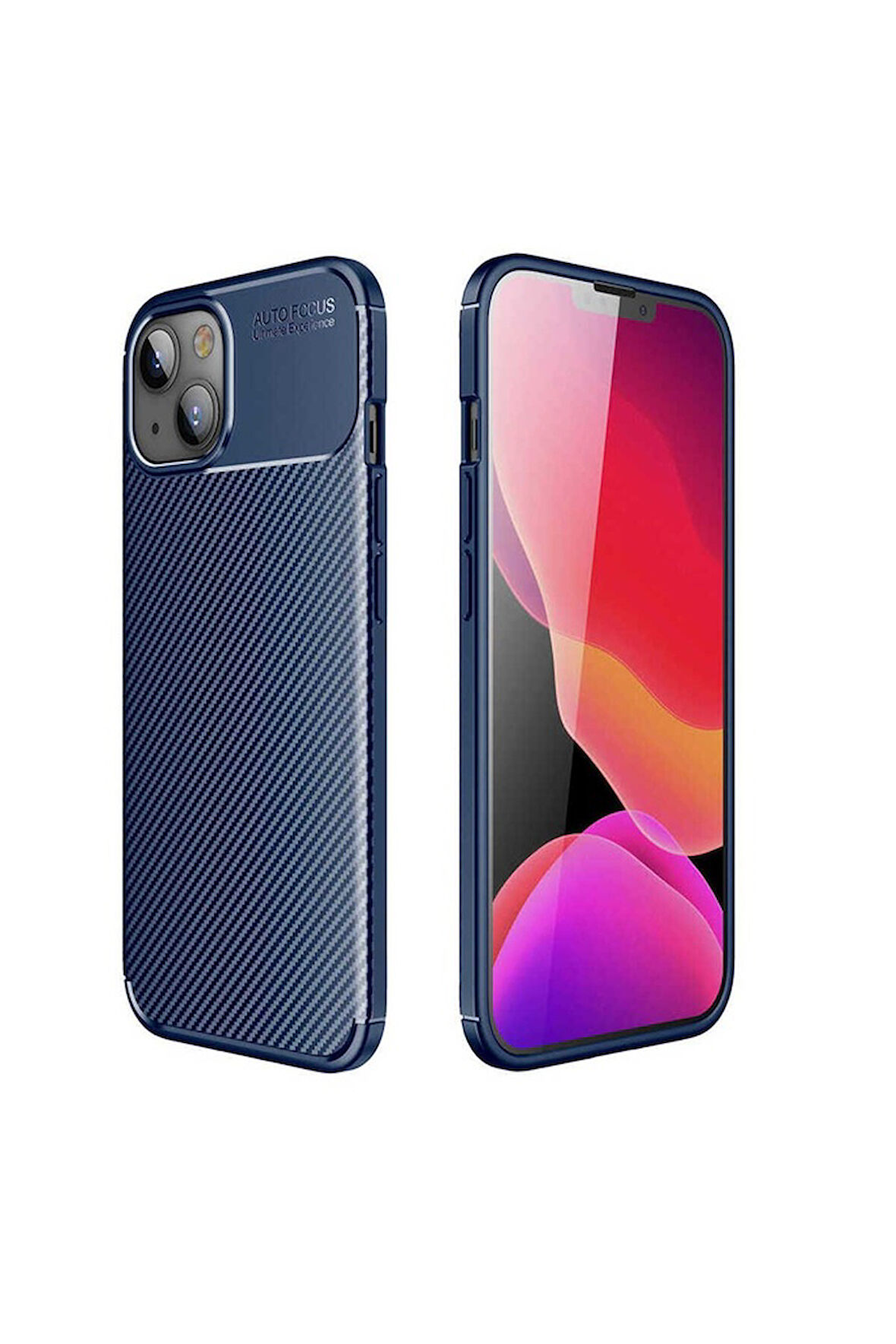 Apple iPhone 13 Mini Uyumlu Kılıf Zore Negro Silikon Kapak Lacivert