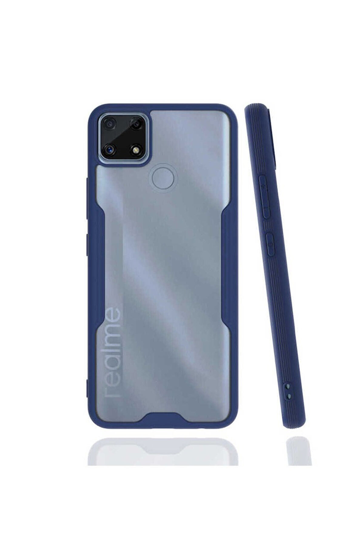 Realme C25 Uyumlu Kılıf Zore Parfe Kapak Lacivert
