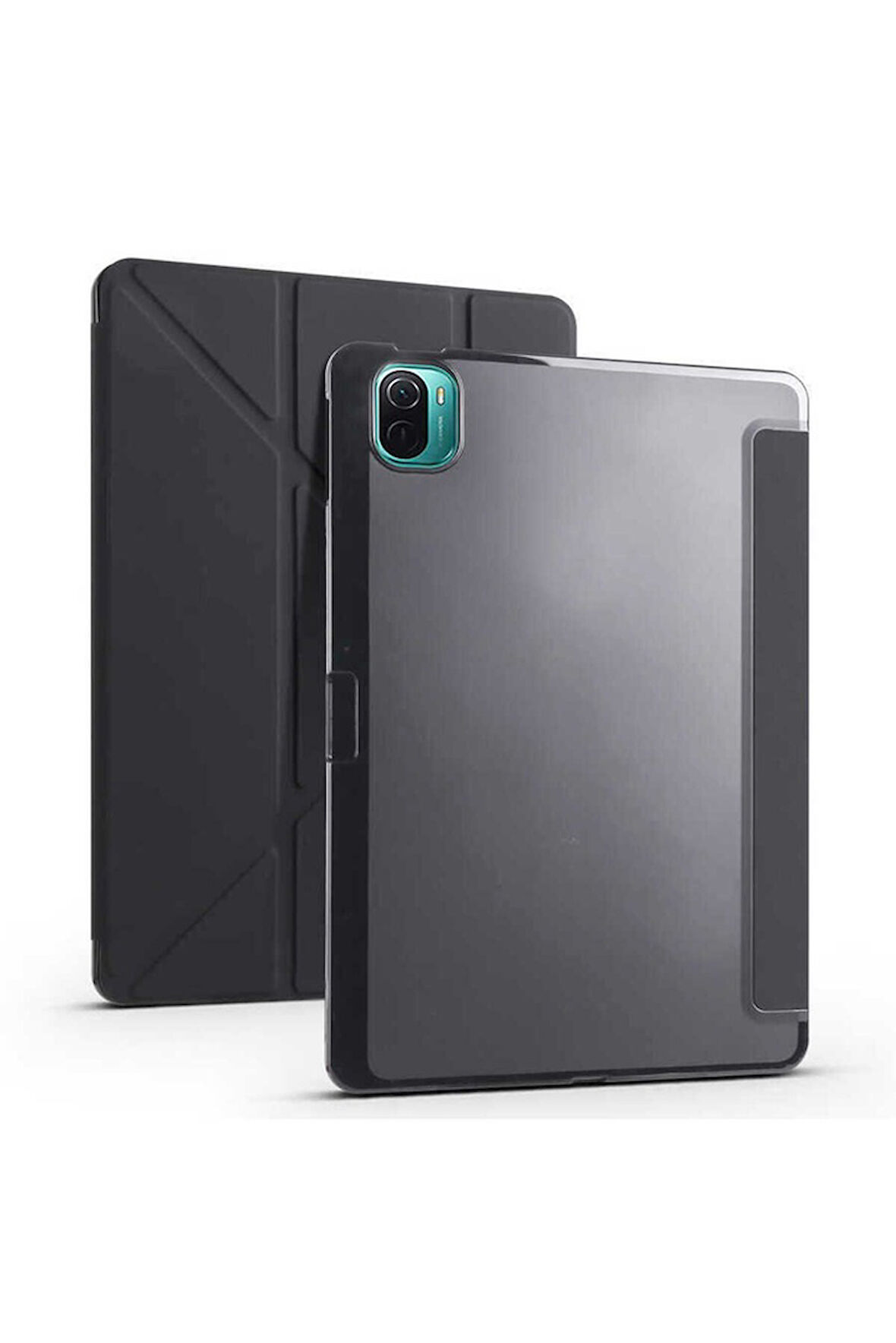 Xiaomi Mi Pad 5 Uyumlu Kılıf Zore Tri Folding Kalem Bölmeli Standlı Kılıf Siyah