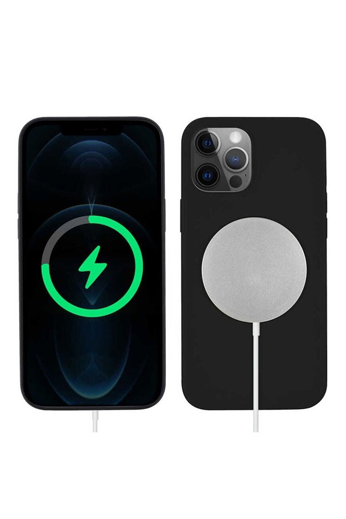 Apple iPhone 13 Pro Uyumlu Kılıf Zore Silksafe Wireless Kapak Siyah