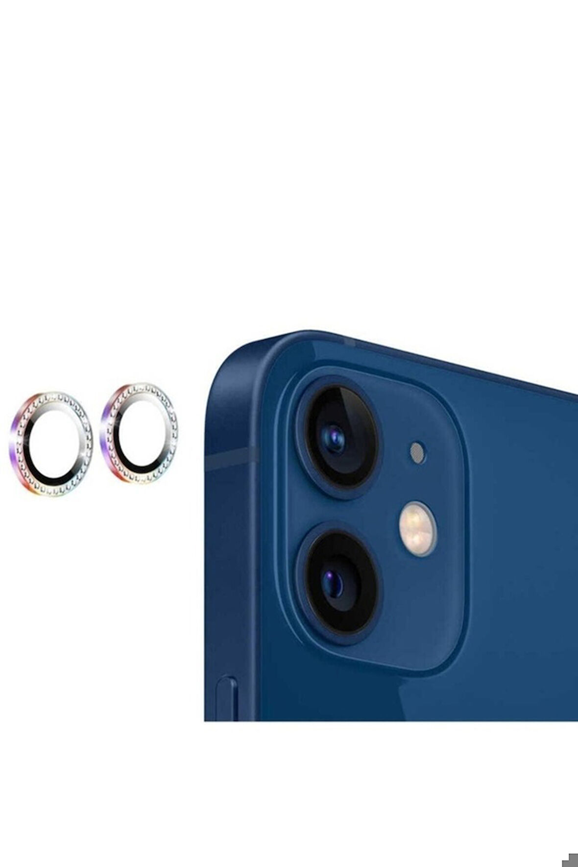 Apple iPhone 12 Uyumlu CL-06 Kamera Lens Koruyucu Colorful