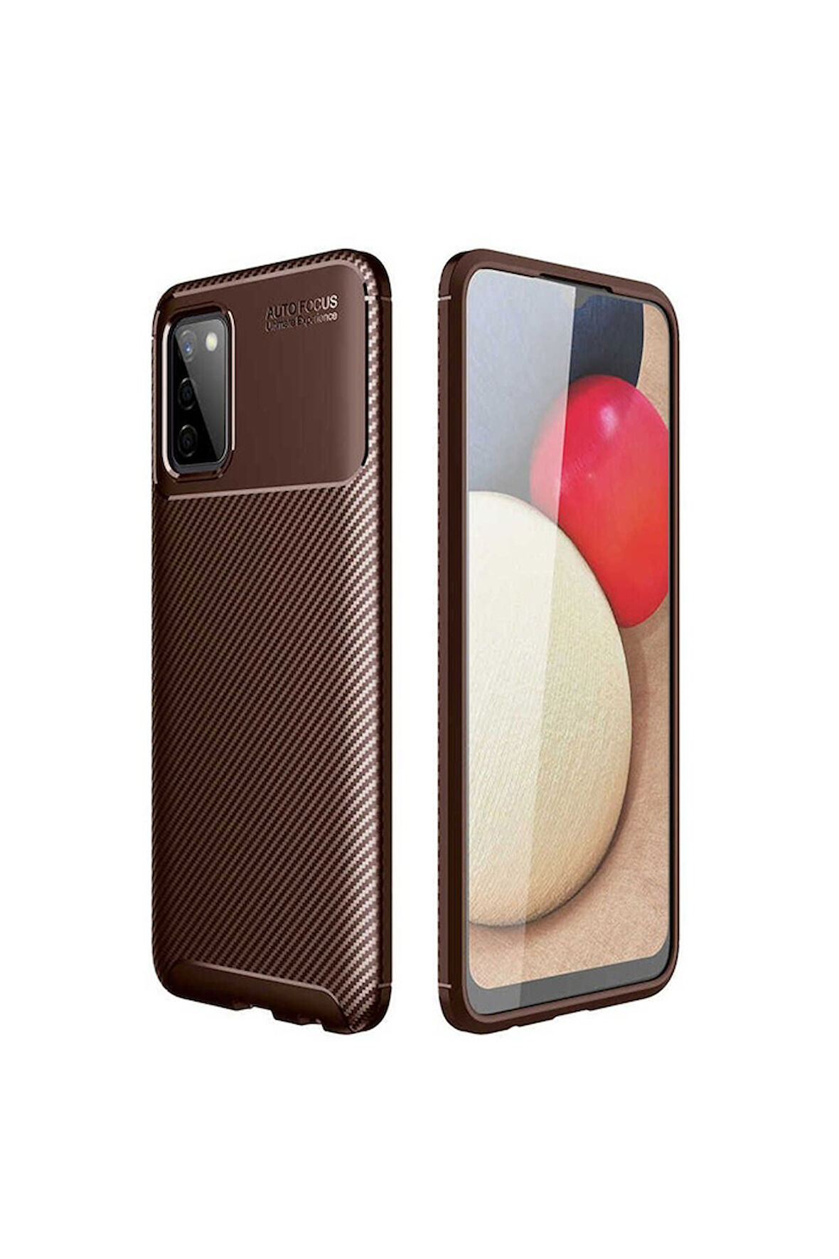 Samsung Galaxy A03S Uyumlu Kılıf Zore Negro Silikon Kapak Kahverengi