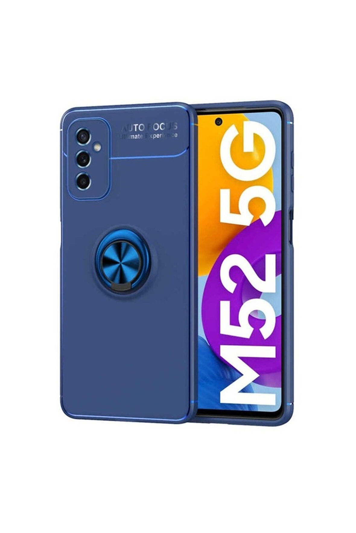 Samsung Galaxy M52 Uyumlu Kılıf Zore Ravel Silikon Kapak Mavi