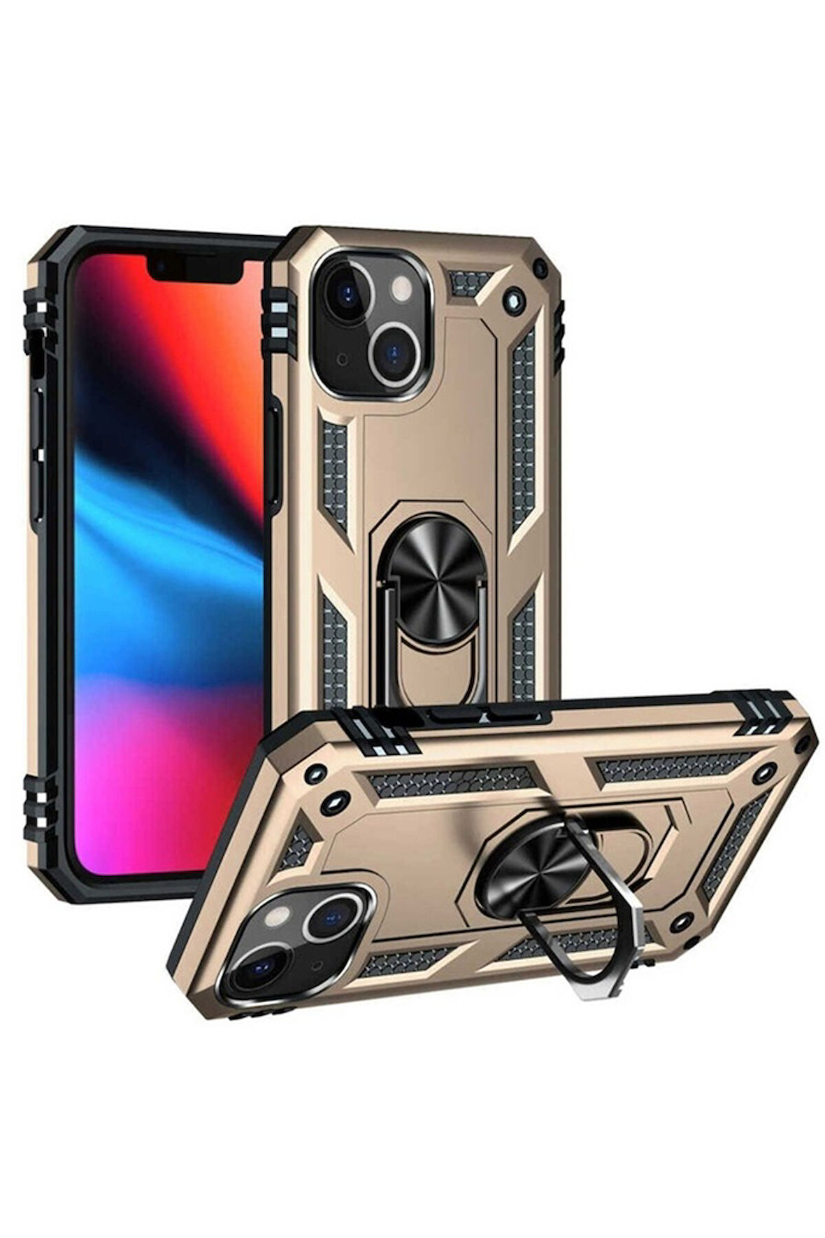 Apple iPhone 13 Mini Uyumlu Kılıf Zore Vega Kapak Gold