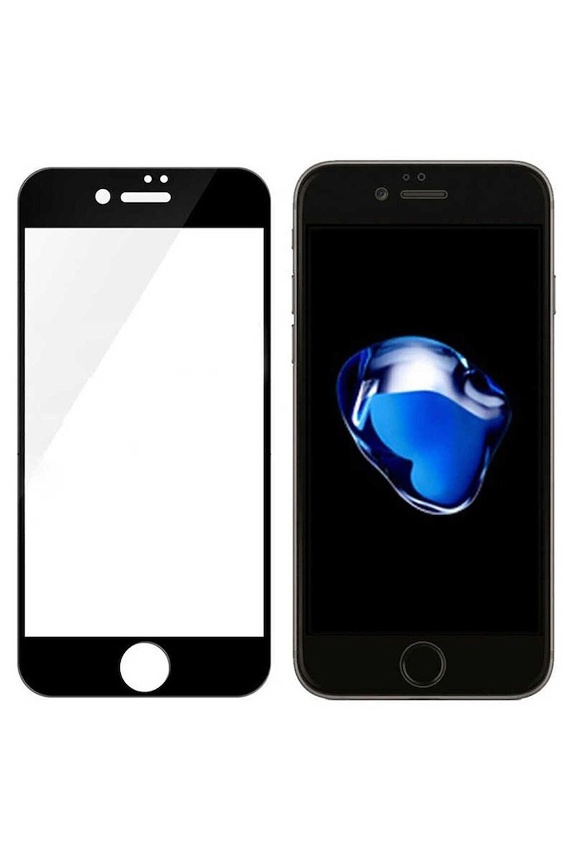 Apple iPhone 7 Uyumlu Zore 3D Muzy Temperli Cam Ekran Koruyucu Siyah
