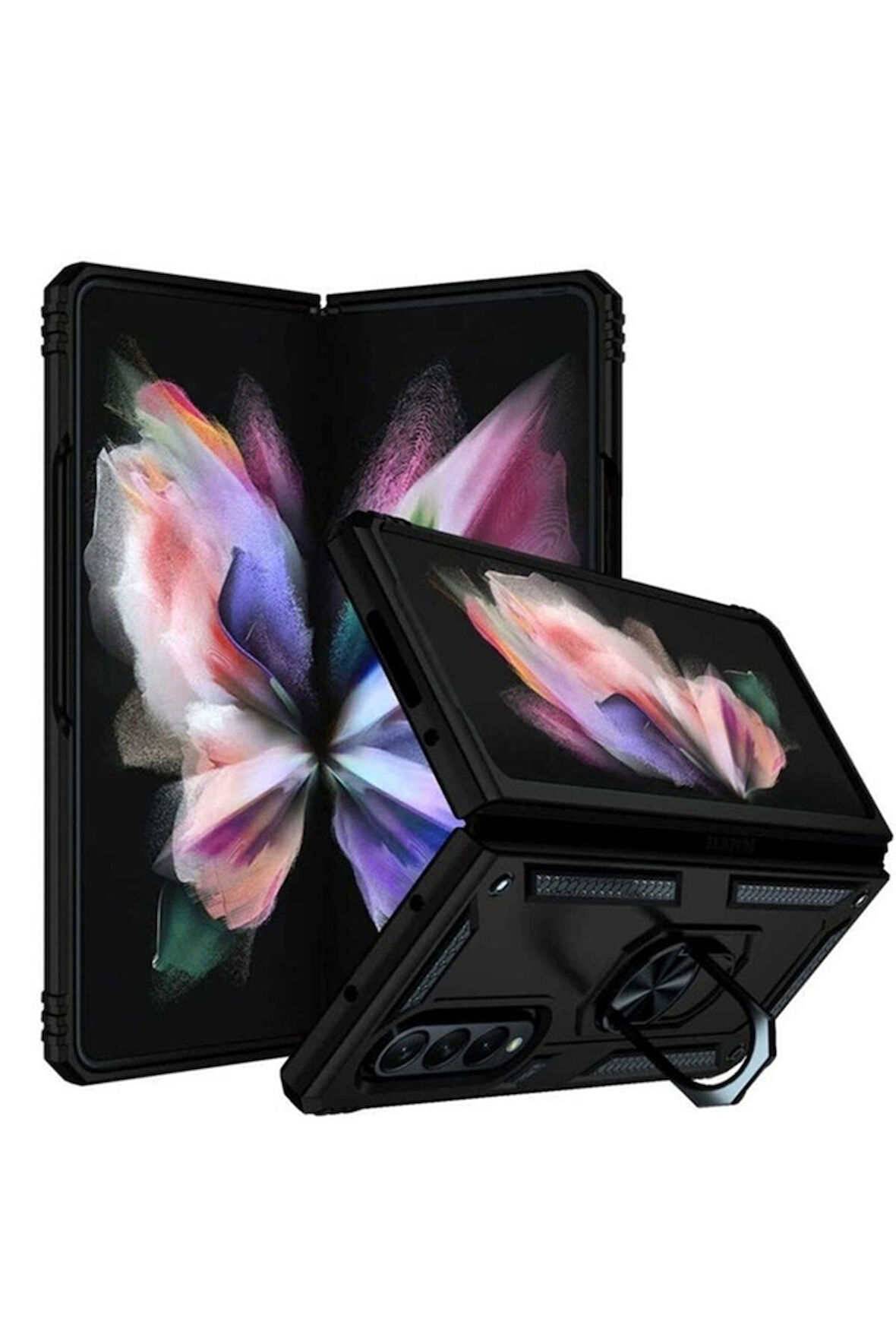 Samsung Galaxy Z Fold 3 Uyumlu Kılıf Zore Vega Kapak Siyah