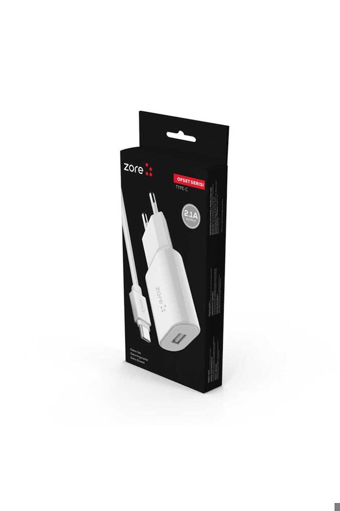 Zore Ofset Serisi ZCS-03 Type-C 2 in 1 Ev Şarj Seti 2.1A