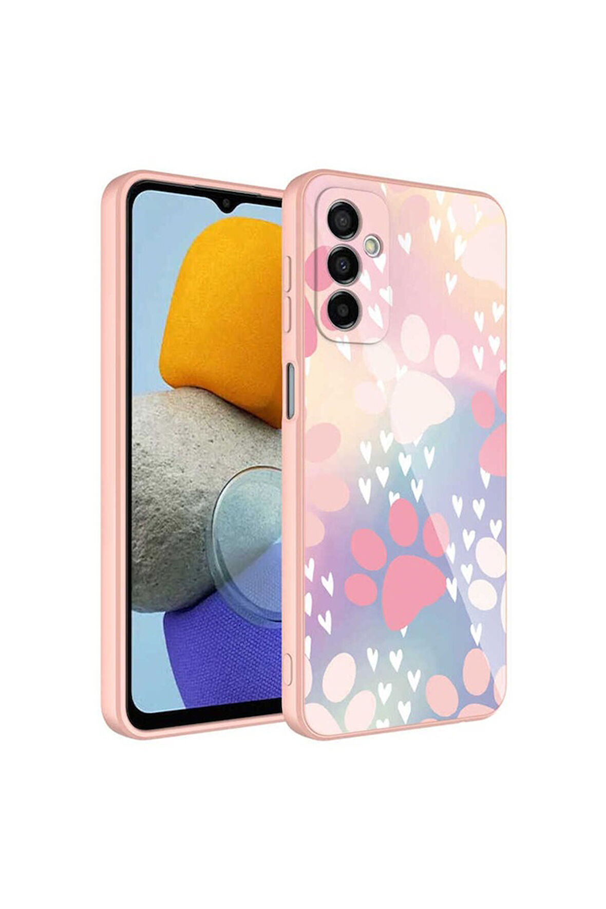 Samsung Galaxy M23 Uyumlu Kılıf Kamera Korumalı Desenli Sert Silikon Zore Epoksi Kapak NO4
