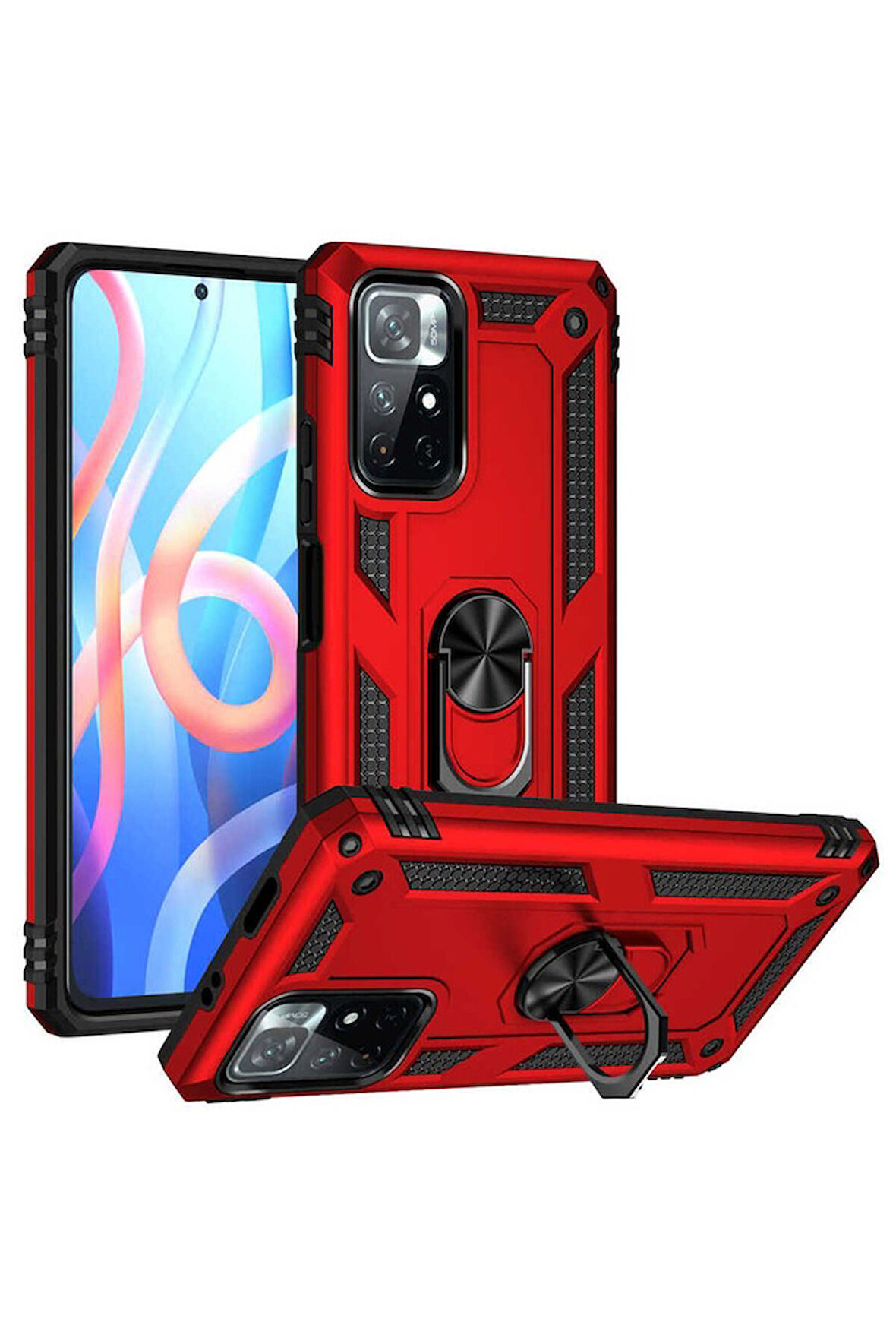 Xiaomi Redmi Note 11T 5G Uyumlu Kılıf Zore Vega Kapak Kırmızı