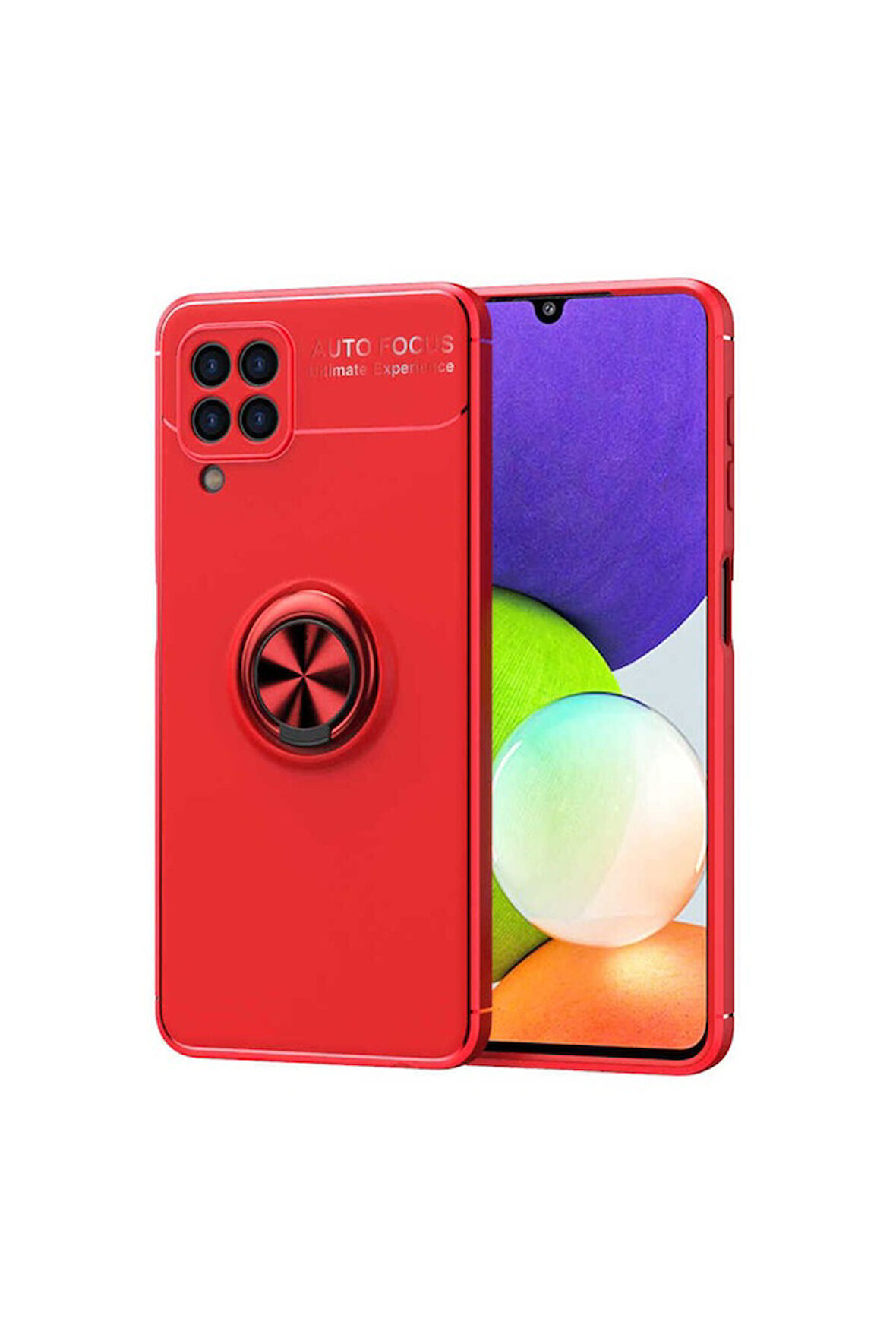 Samsung Galaxy A22 4G Uyumlu Kılıf Zore Ravel Silikon Kapak Kırmızı