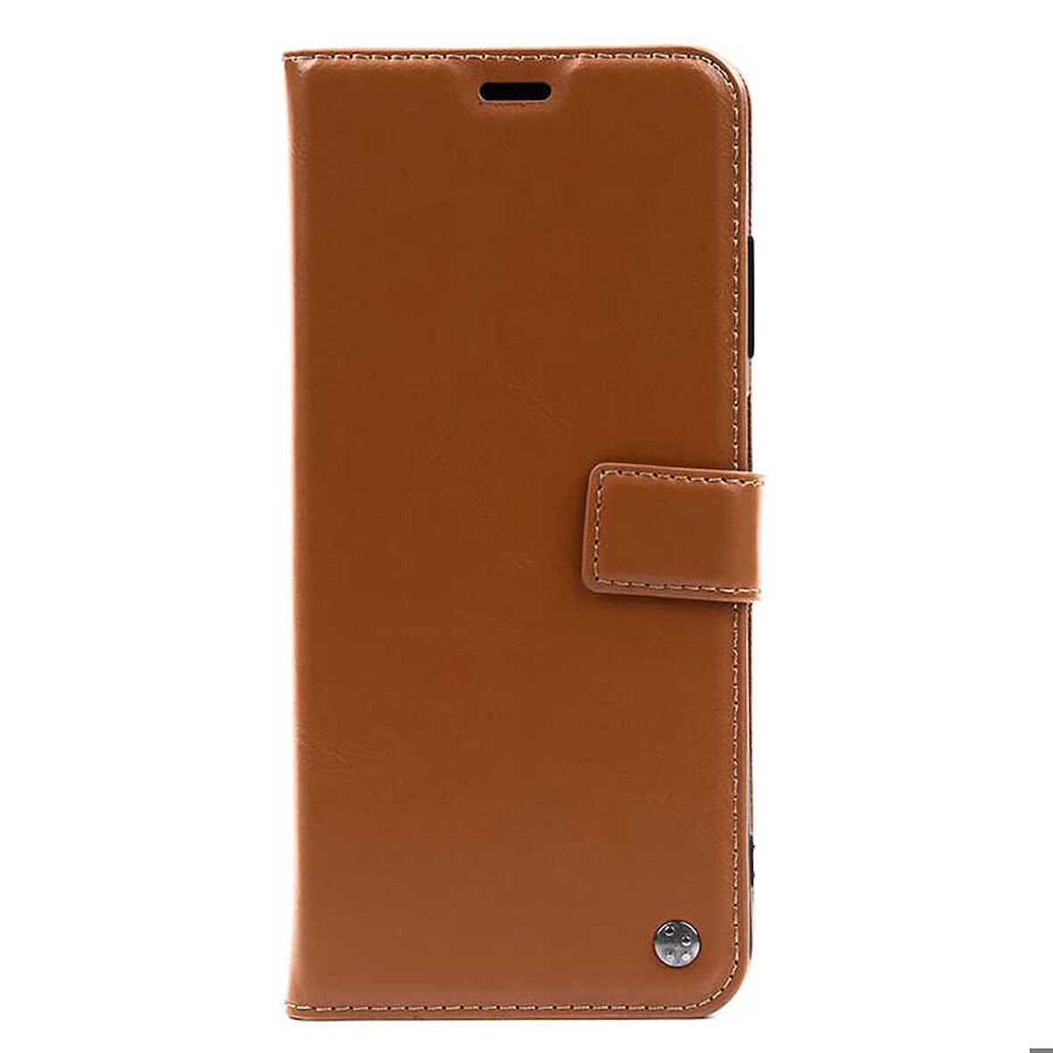 Samsung Galaxy M22 Uyumlu Kılıf Zore Kar Deluxe Kapaklı Kılıf Kahverengi