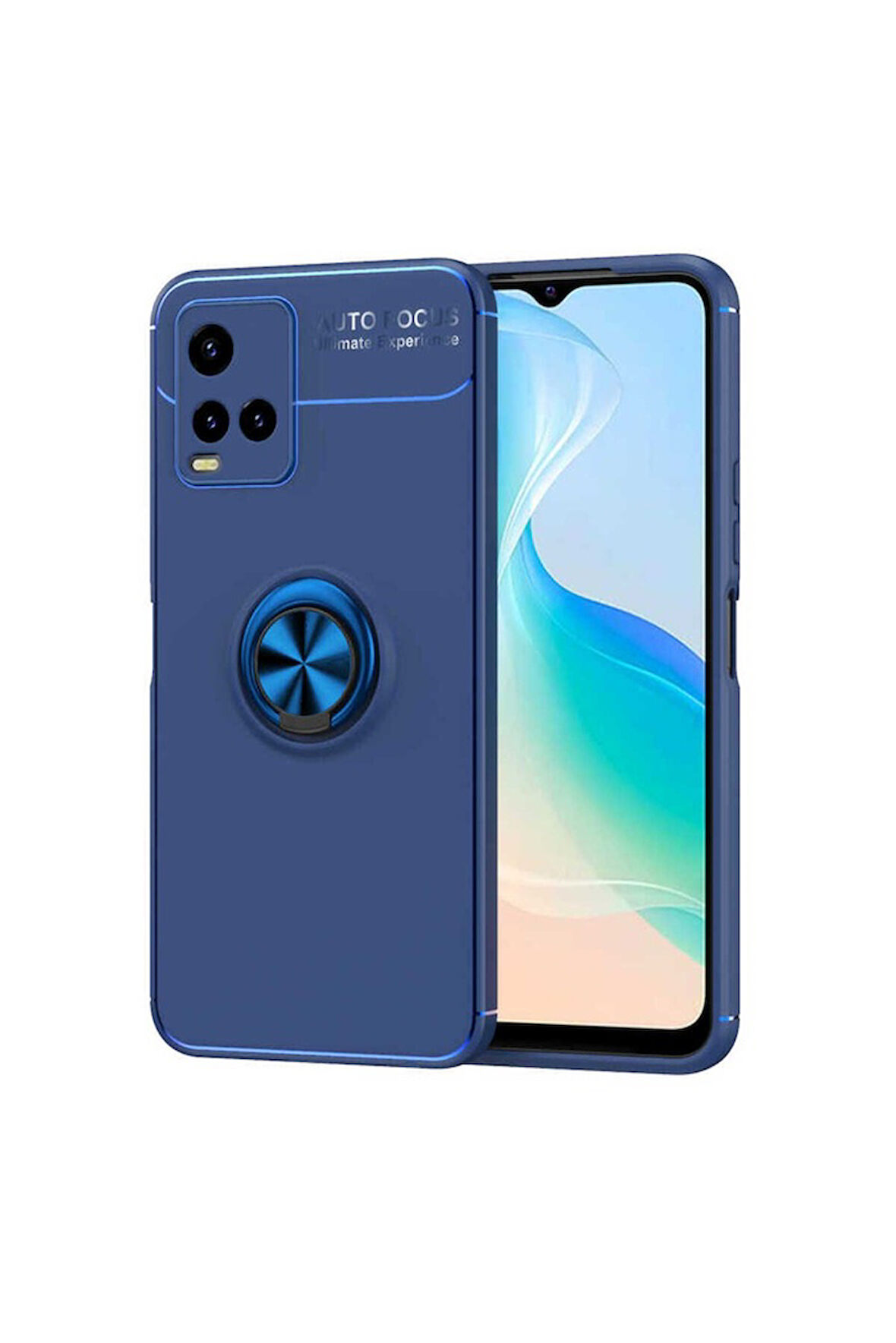 Vivo Y21S Uyumlu Kılıf Zore Ravel Silikon Kapak Mavi