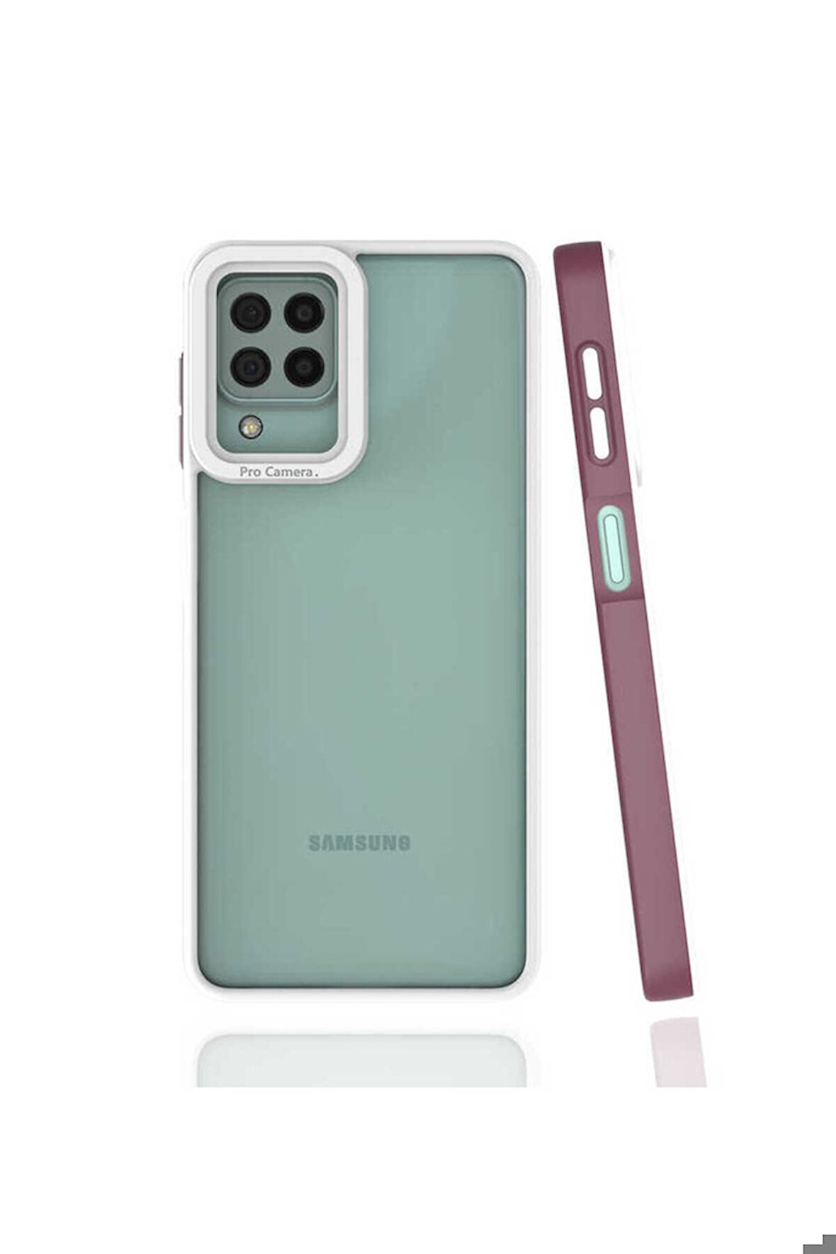 Samsung Galaxy M32 Uyumlu Kılıf Zore Mima Kapak Mürdüm