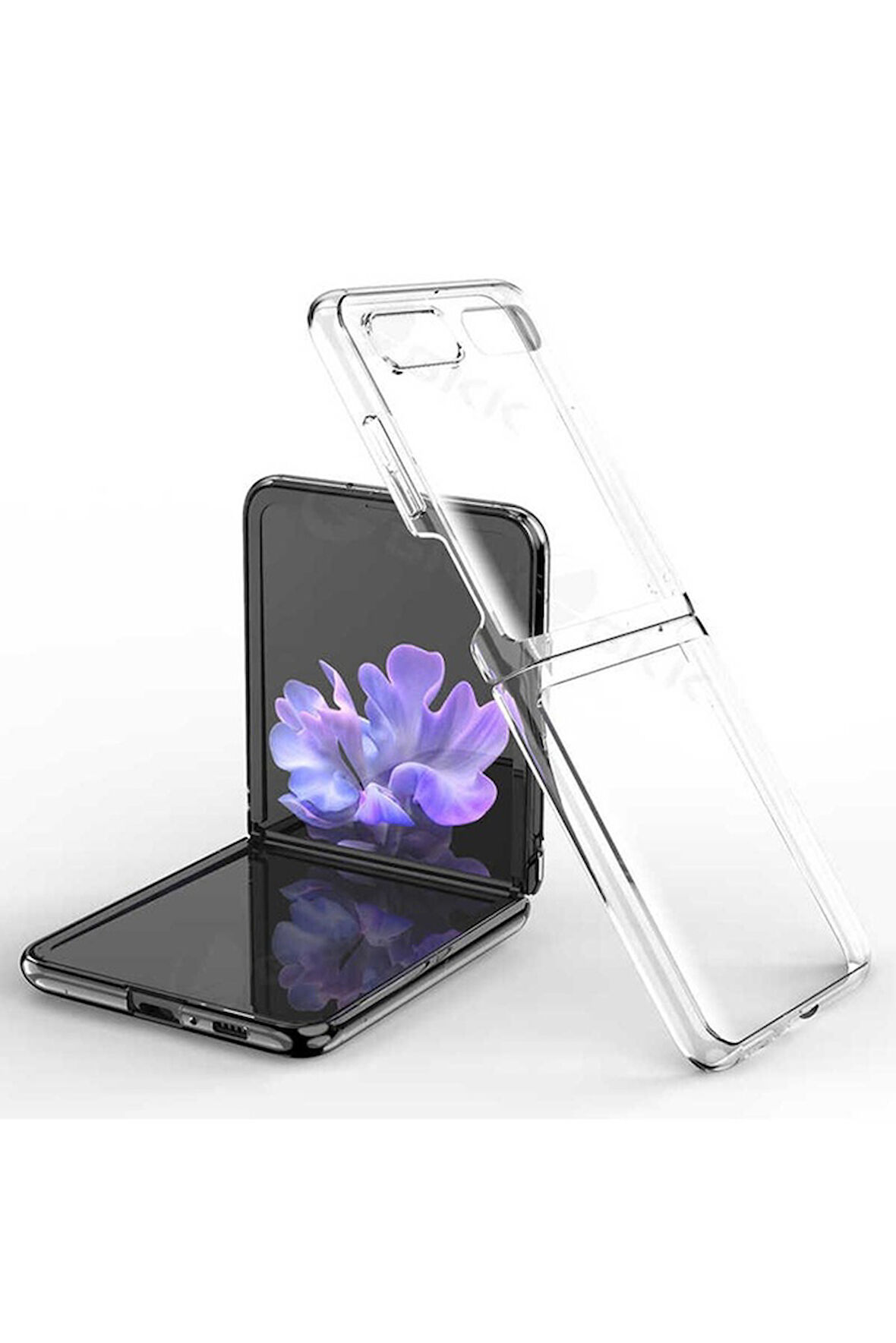 Samsung Galaxy Z Flip Uyumlu Kılıf Zore Kıpta Kapak Renksiz