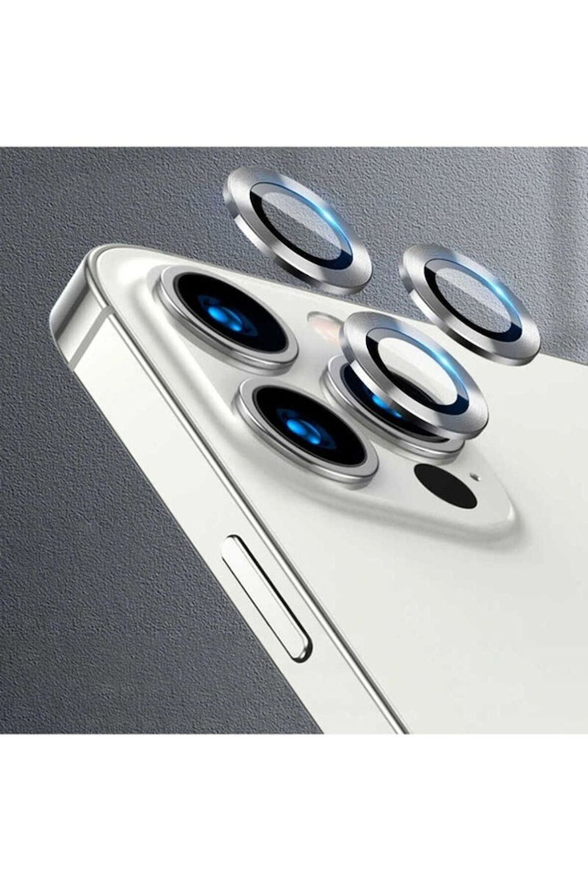 Apple iPhone 13 Pro Uyumlu CL-07 Kamera Lens Koruyucu Gümüş