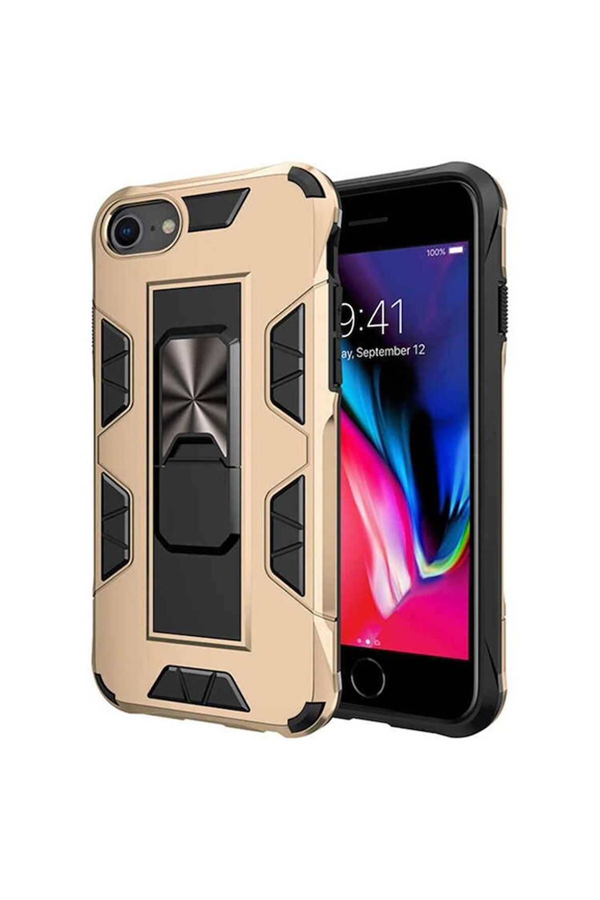 Apple iPhone SE 2022 Uyumlu Kılıf Zore Volve Kapak Gold