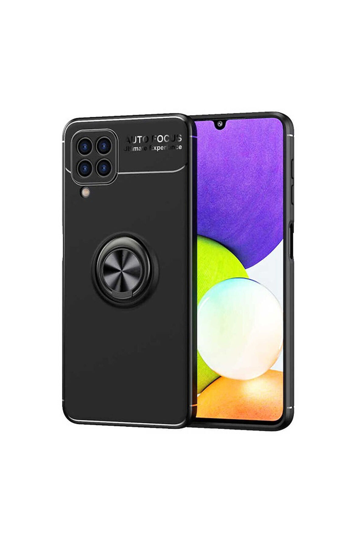 Samsung Galaxy M22 Uyumlu Kılıf Zore Ravel Silikon Kapak Siyah