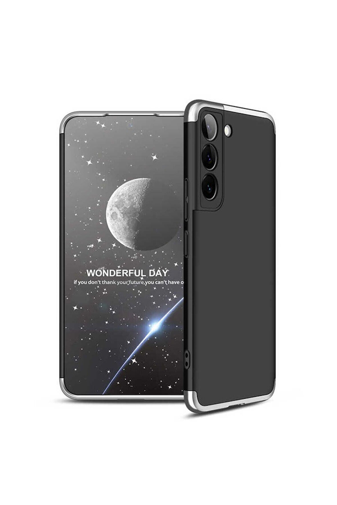 Samsung Galaxy S22 Plus Uyumlu Kılıf Zore Ays Kapak Siyah-Gri