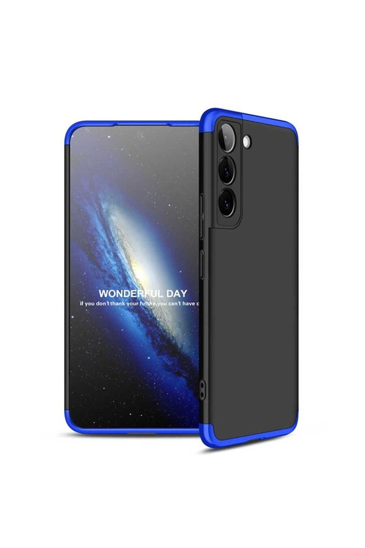 Samsung Galaxy S22 Uyumlu Kılıf Zore Ays Kapak Siyah-Mavi