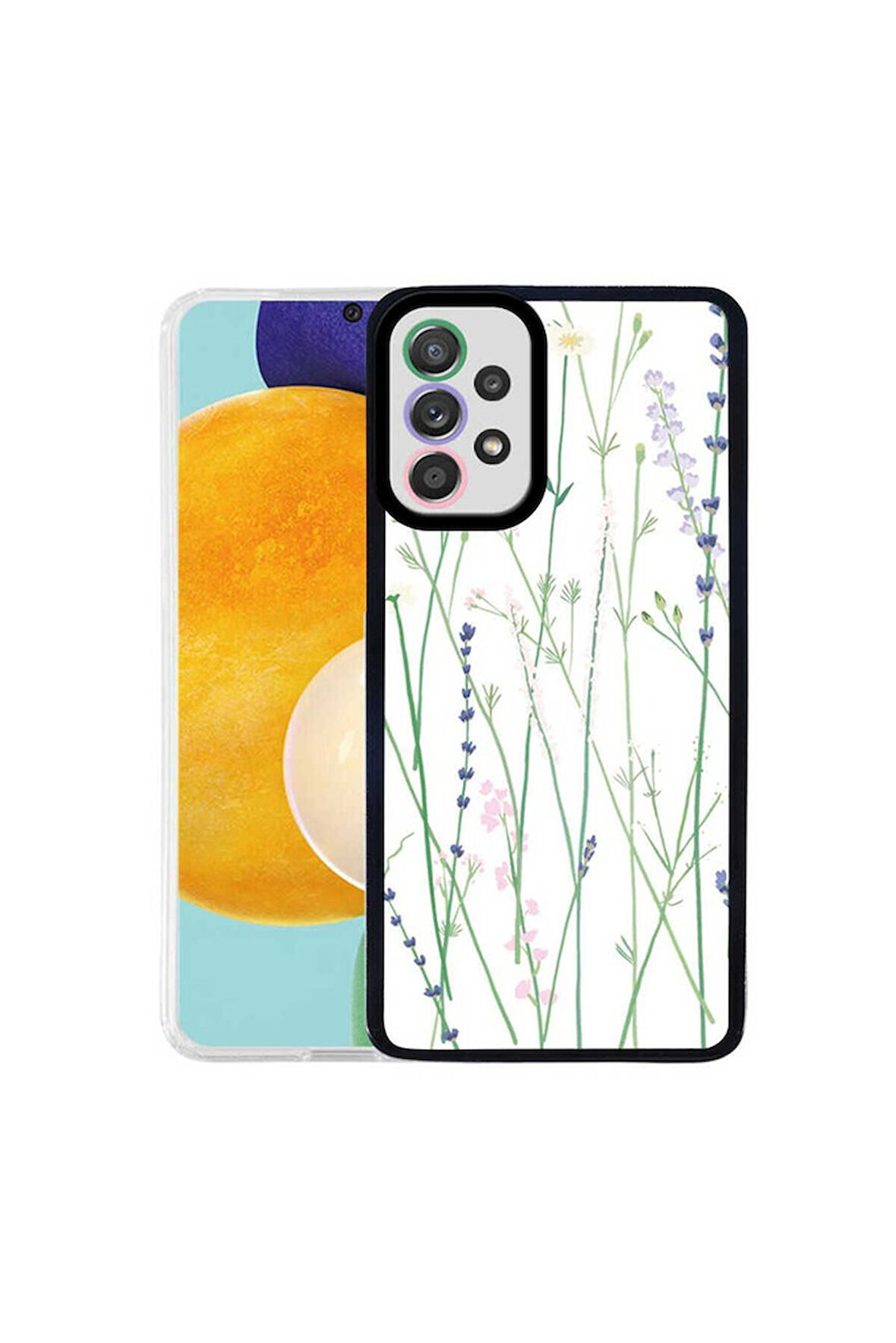 Samsung Galaxy A52 Uyumlu Kılıf Zore M-Fit Desenli Kapak Flower No4