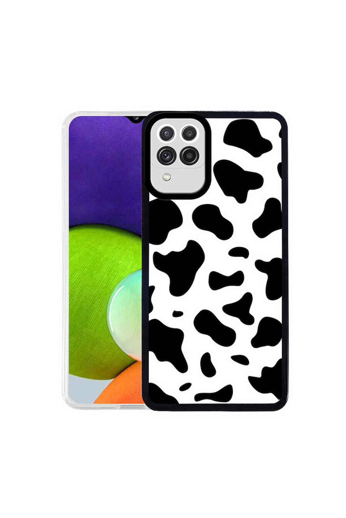 Samsung Galaxy M22 Uyumlu Kılıf Zore M-Fit Desenli Kapak Cow No1