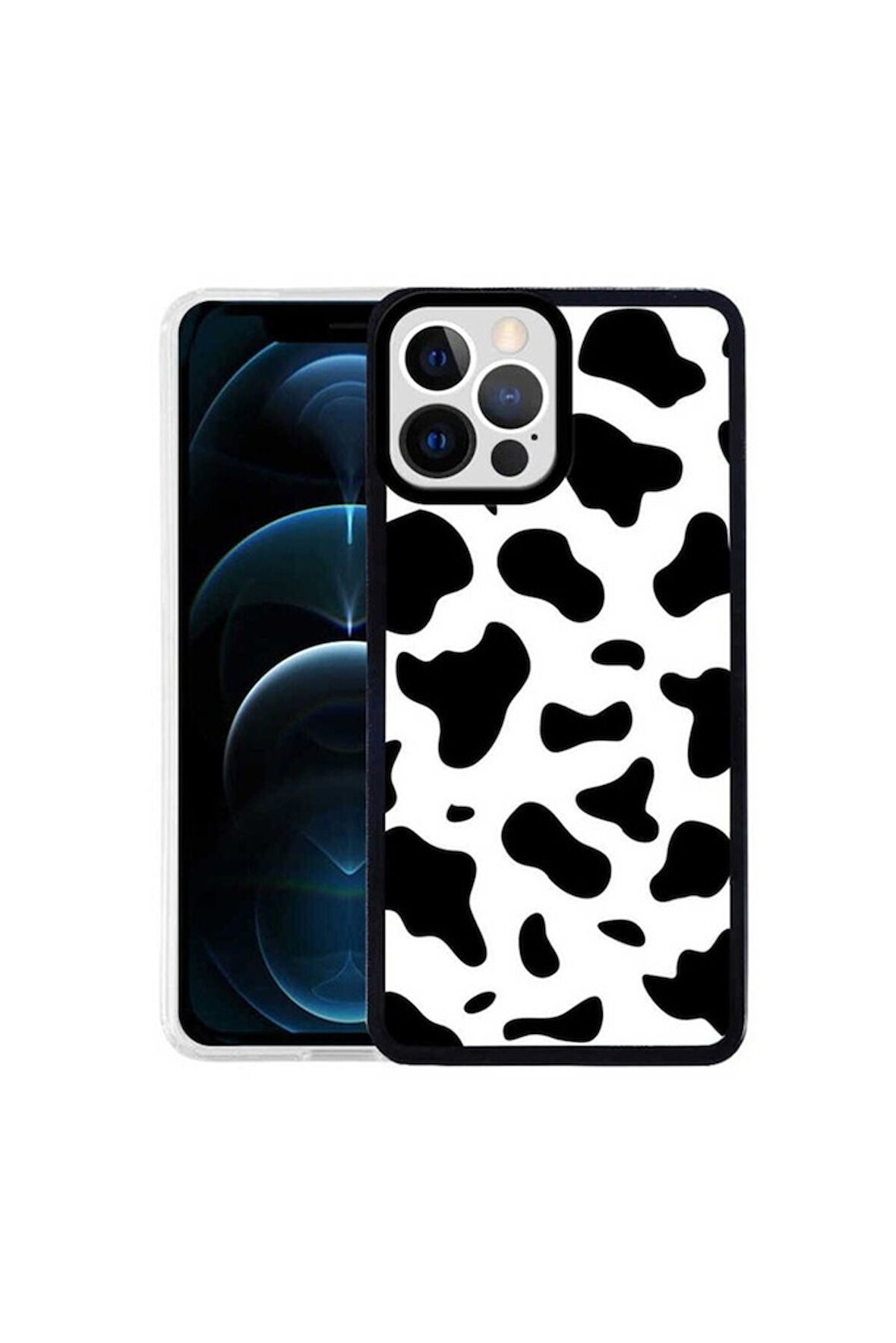 Apple iPhone 13 Pro Max Uyumlu Kılıf Zore M-Fit Desenli Kapak Cow No1