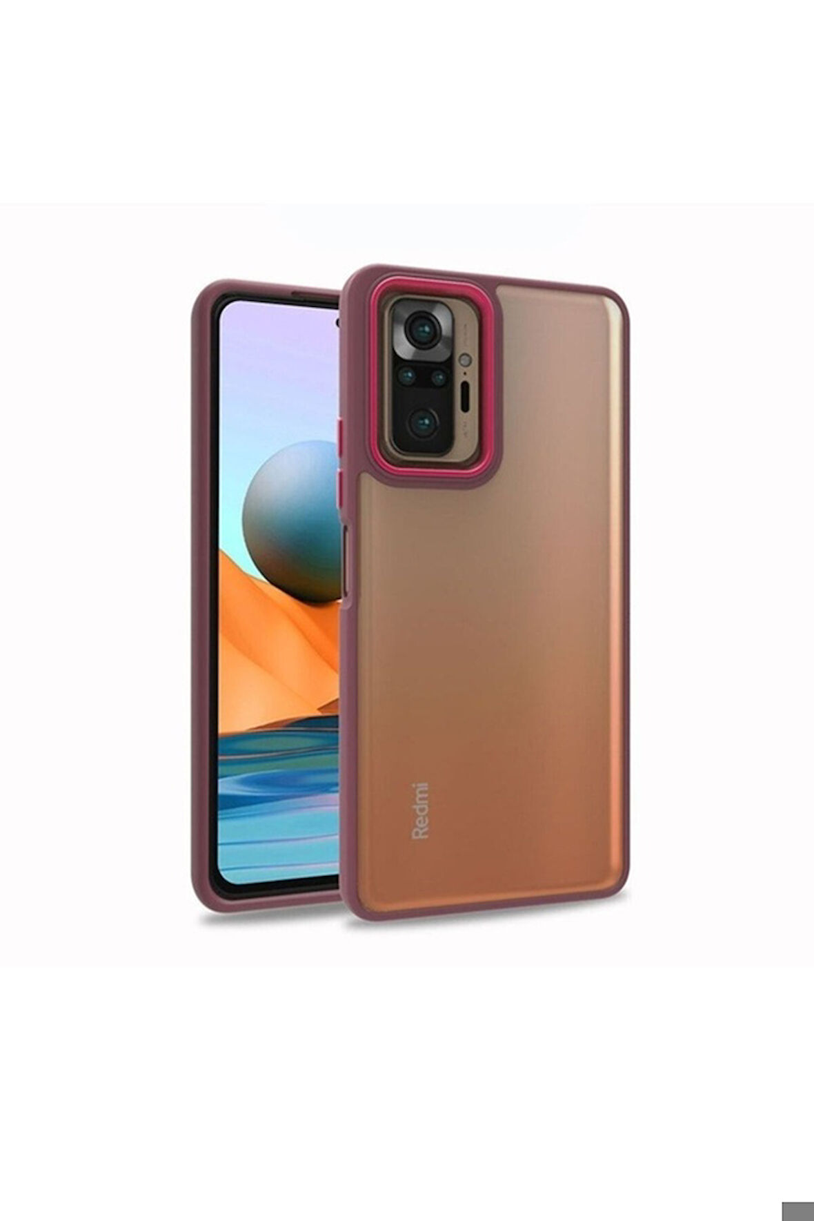 Xiaomi Redmi Note 10 Pro Uyumlu Kılıf Zore Flora Kapak Kırmızı