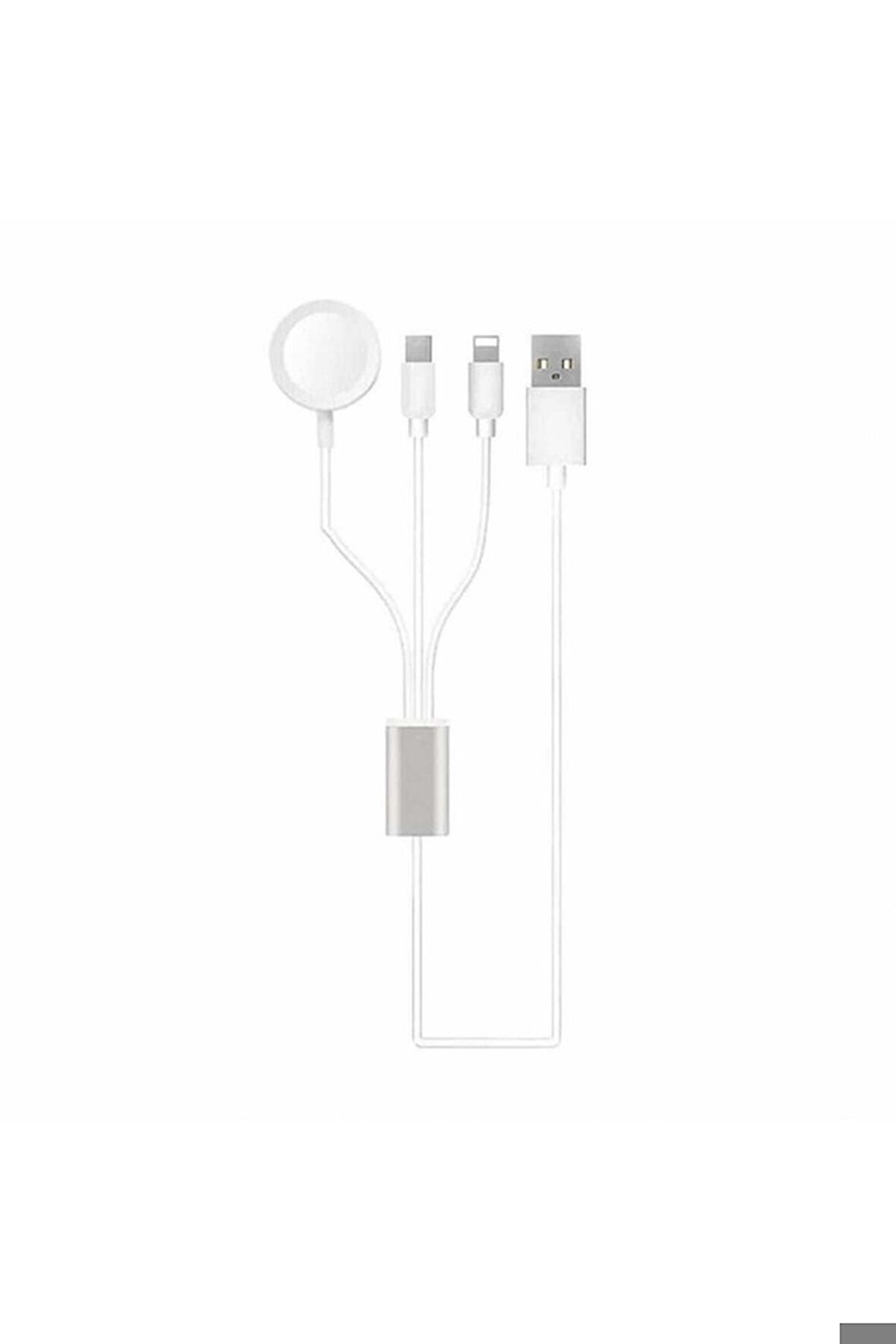 Zore Akıllı Saat 3 in 1 Lightning-Type-C-Wireless USB Şarj Kablosu