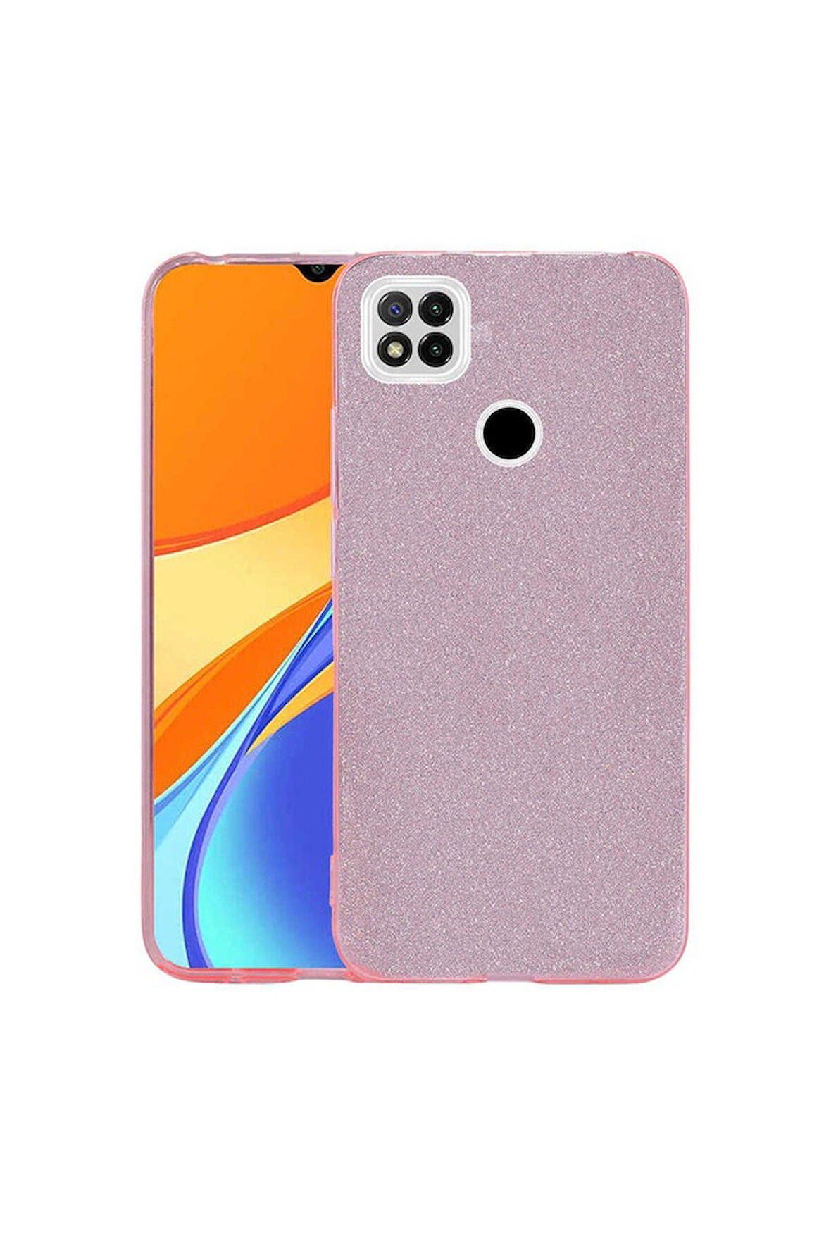 Xiaomi Redmi 9C Uyumlu Kılıf Zore Shining Silikon Pembe