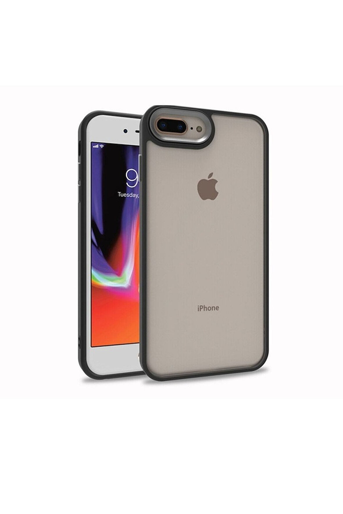 Apple iPhone 7 Plus Uyumlu Kılıf Zore Flora Kapak Siyah