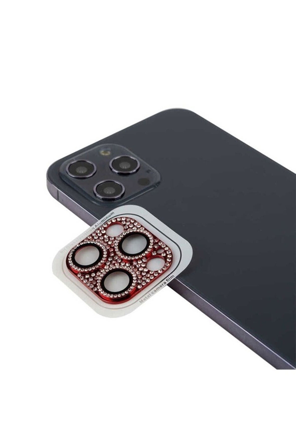 Apple iPhone 11 Pro Max Uyumlu CL-08 Kamera Lens Koruyucu Kırmızı