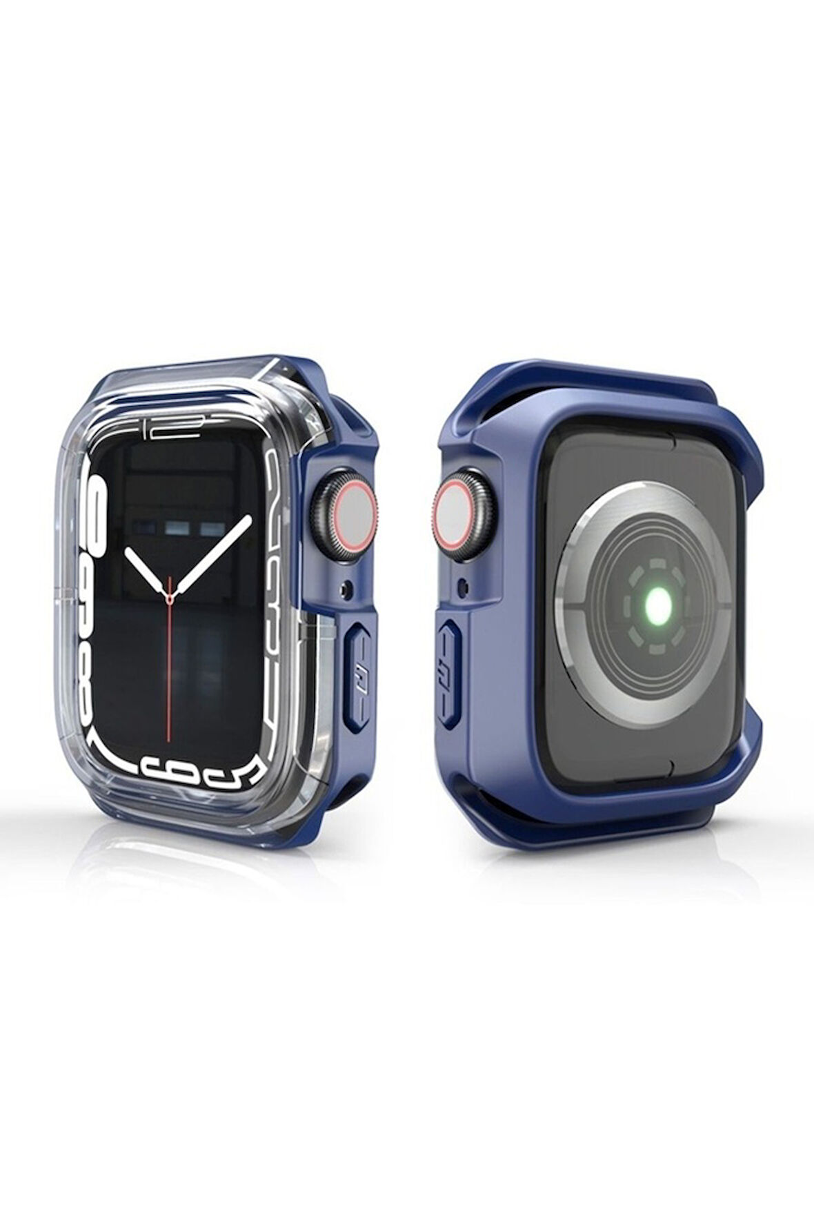 Apple Watch 40mm Uyumlu Zore Watch Gard 08 Sert PC + Silikon Koruyucu Mavi