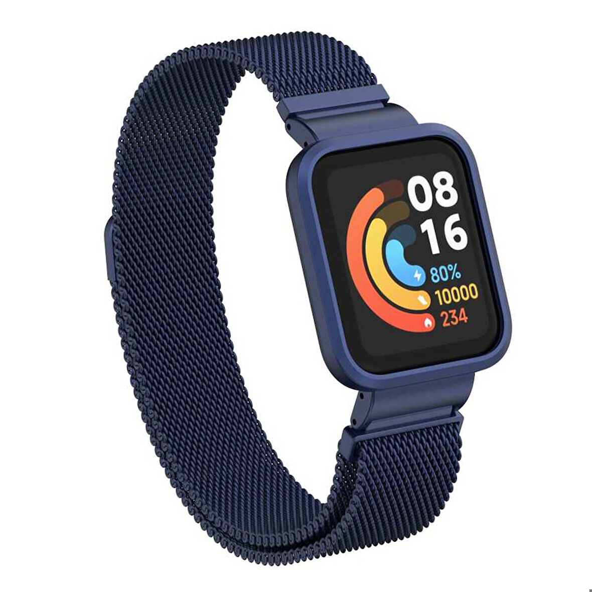 Xiaomi Redmi Watch (Mi Watch Lite) Uyumlu Kordon Hasır Metal Mıknatıslı Zore KRD-58 Kayış Lacivert