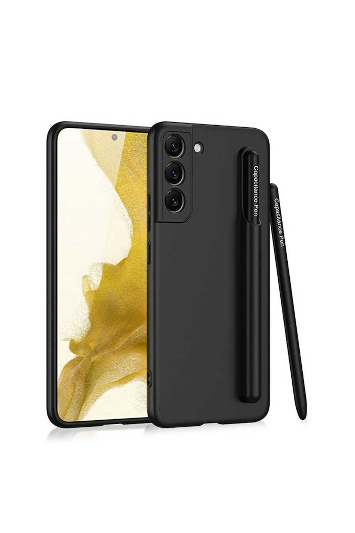 Samsung Galaxy S22 Plus Uyumlu Kılıf Zore Kalemli Ays Kapak Siyah